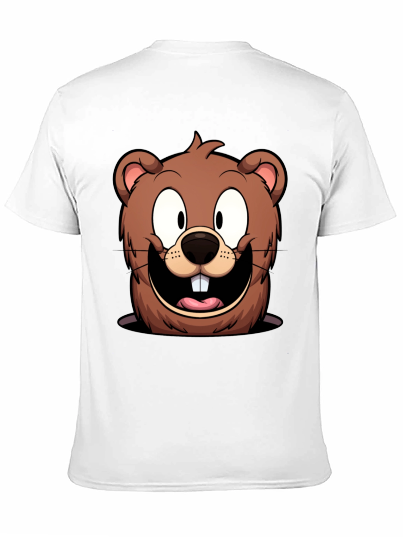 Cartoon Beaver Graphic T-Shirt