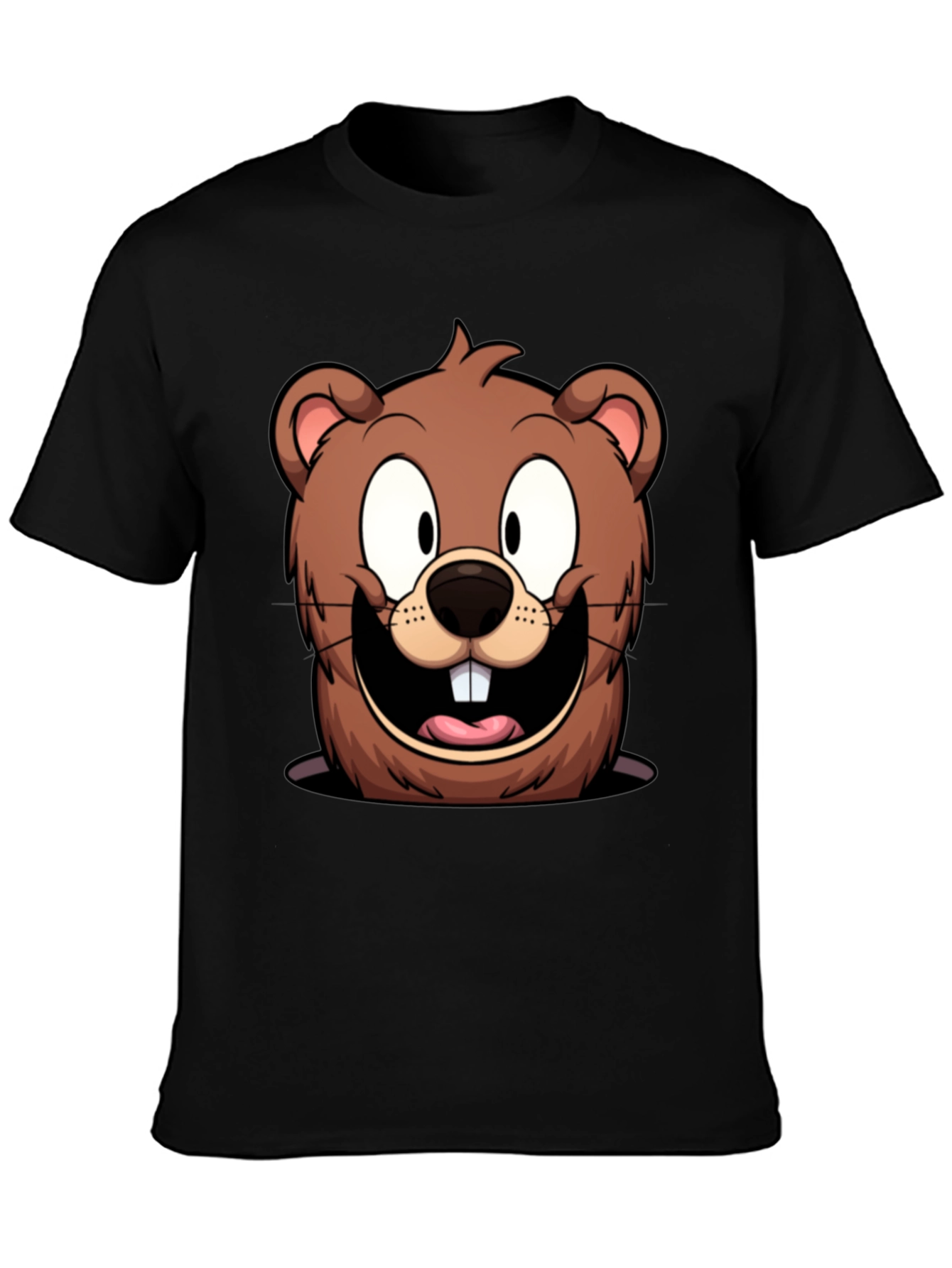 Cartoon Beaver Graphic T-Shirt