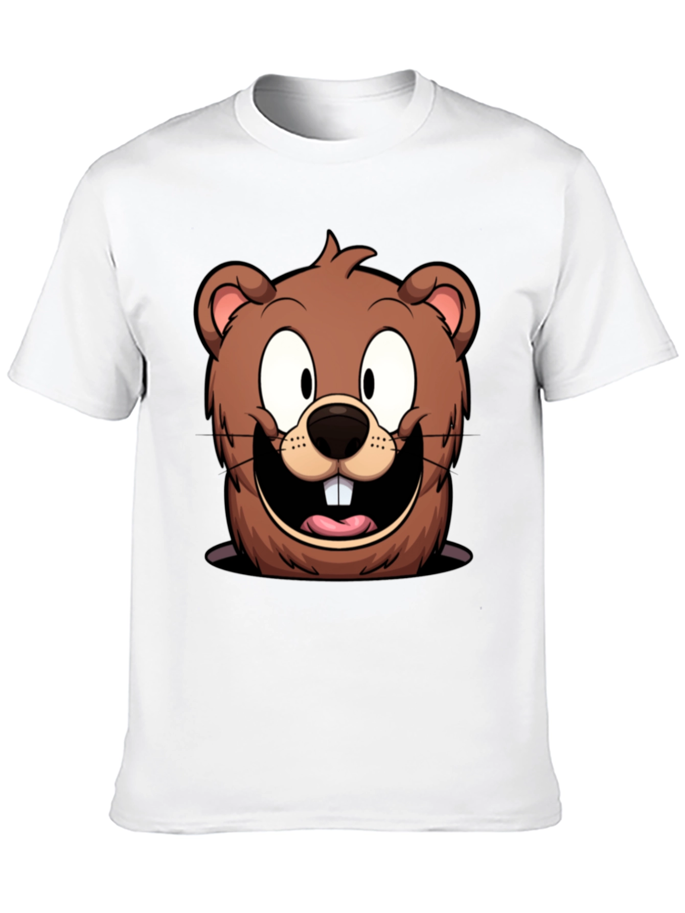 Cartoon Beaver Graphic T-Shirt