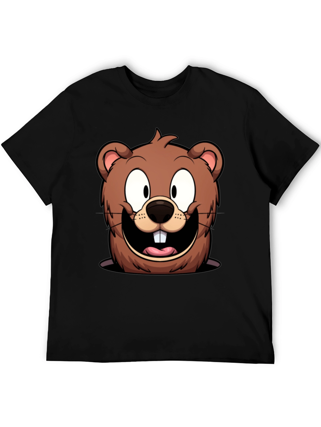 Cartoon Beaver Graphic T-Shirt