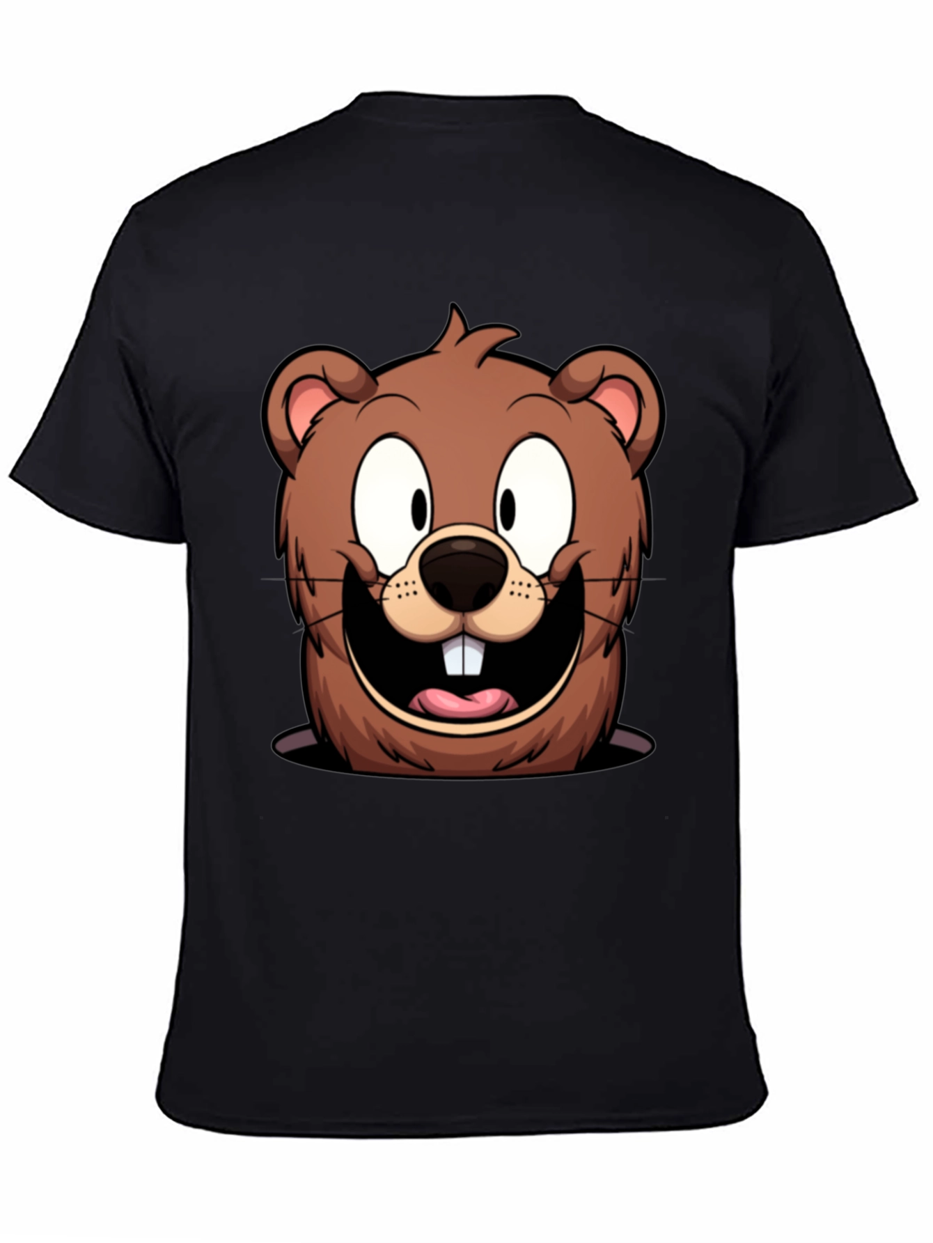 Cartoon Beaver Graphic T-Shirt