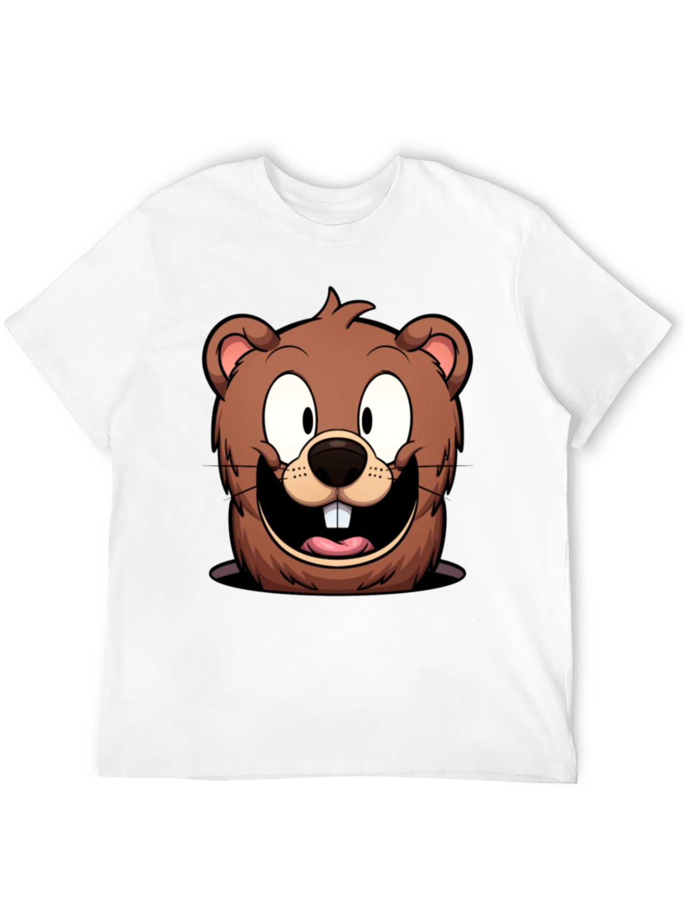 Cartoon Beaver Graphic T-Shirt
