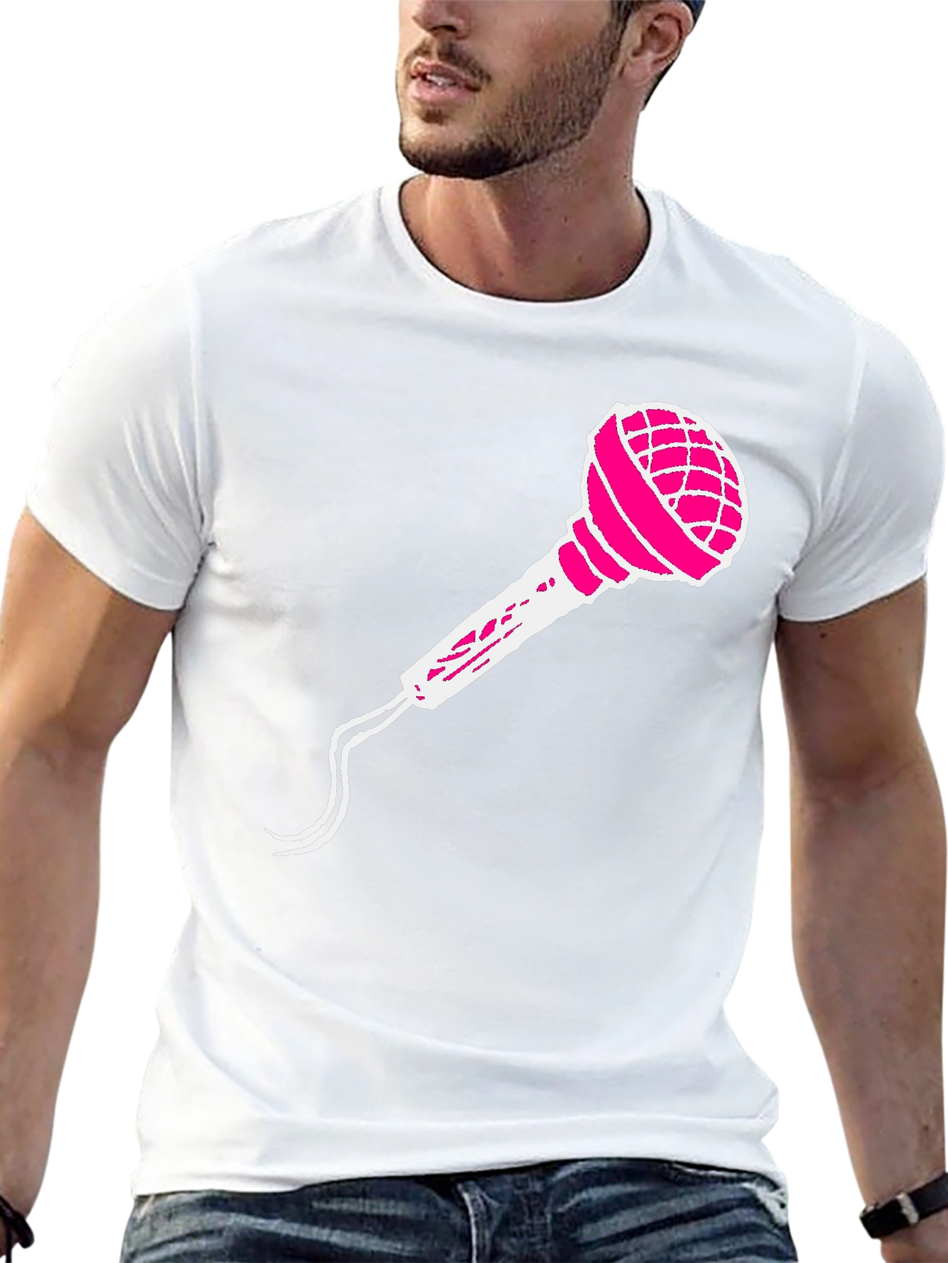 Microphone Graphic Tee - Black