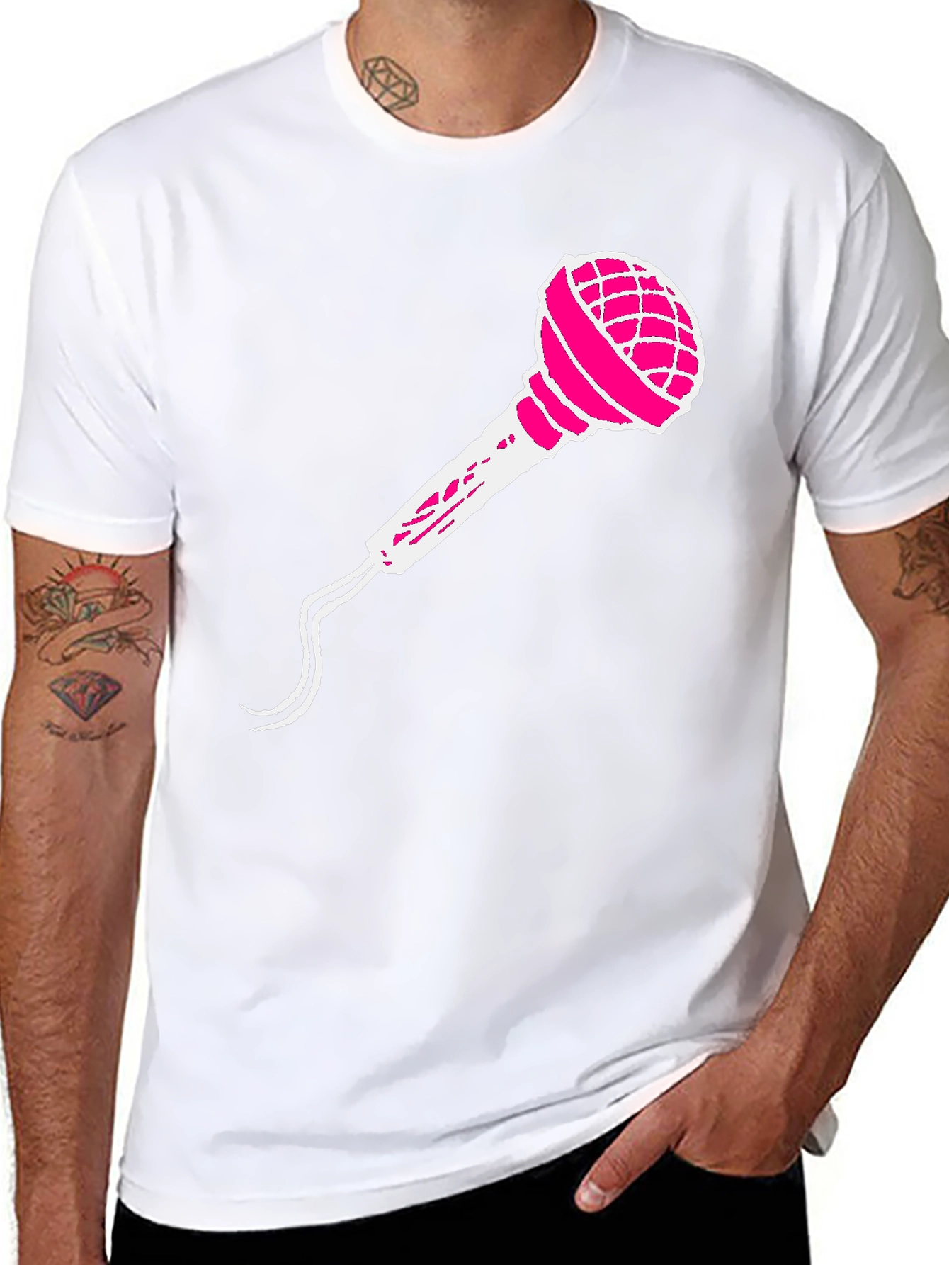 Microphone Graphic Tee - Black