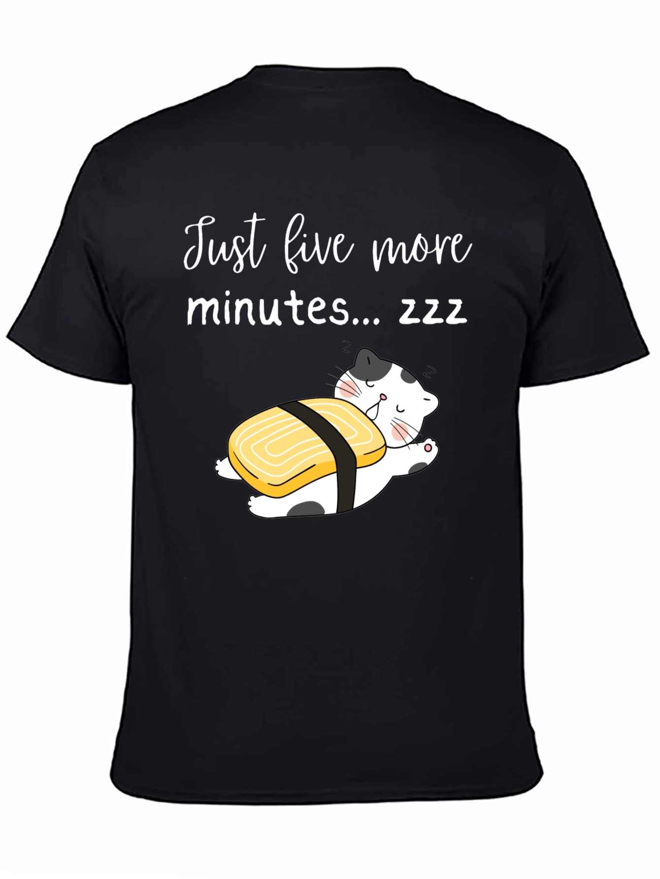 Just Five More Minutes T-Shirt Funny Sushi Cat