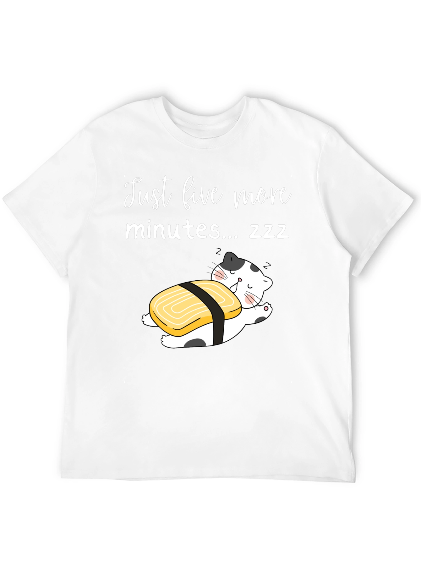 Just Five More Minutes T-Shirt Funny Sushi Cat