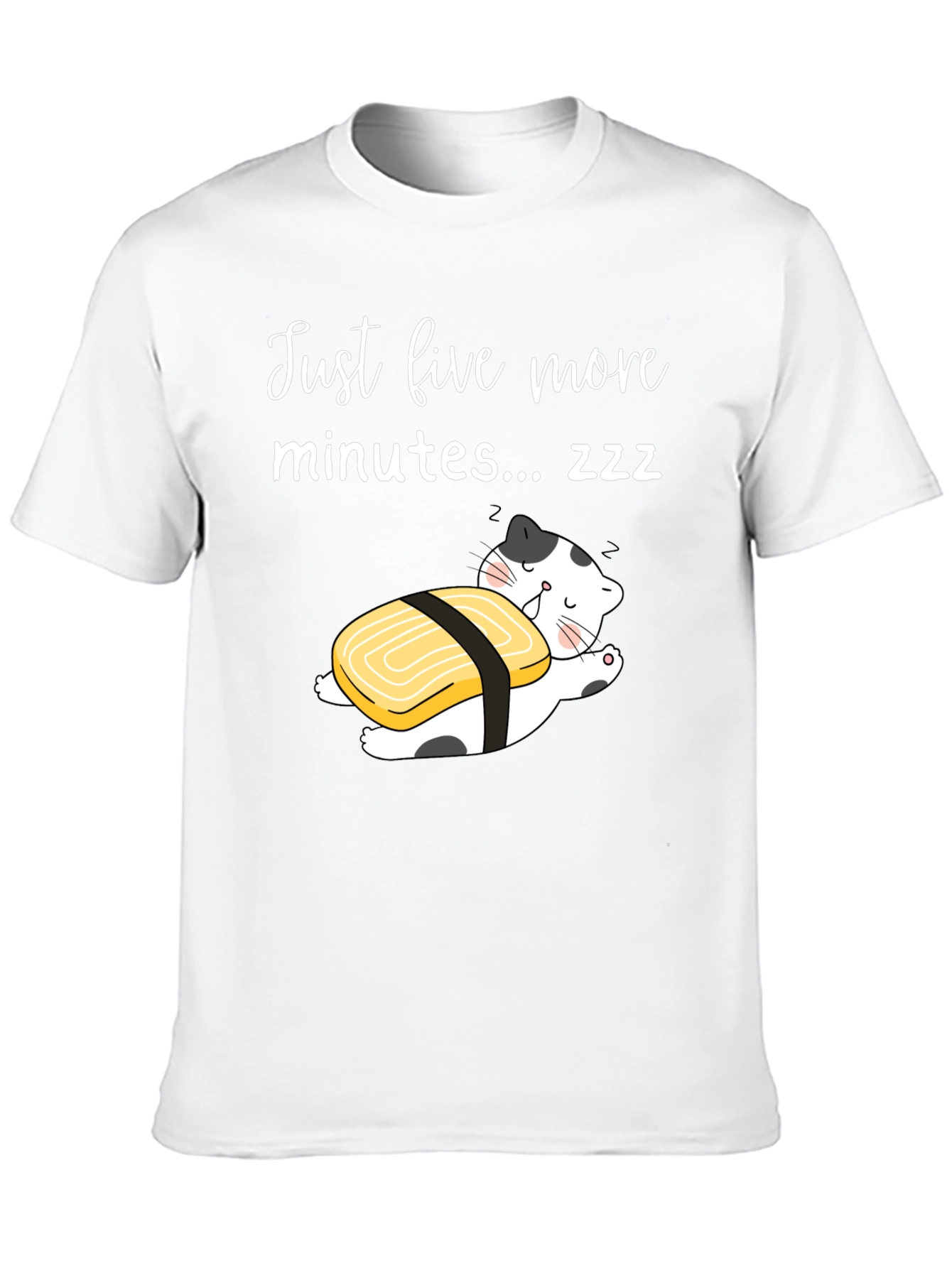 Just Five More Minutes T-Shirt Funny Sushi Cat
