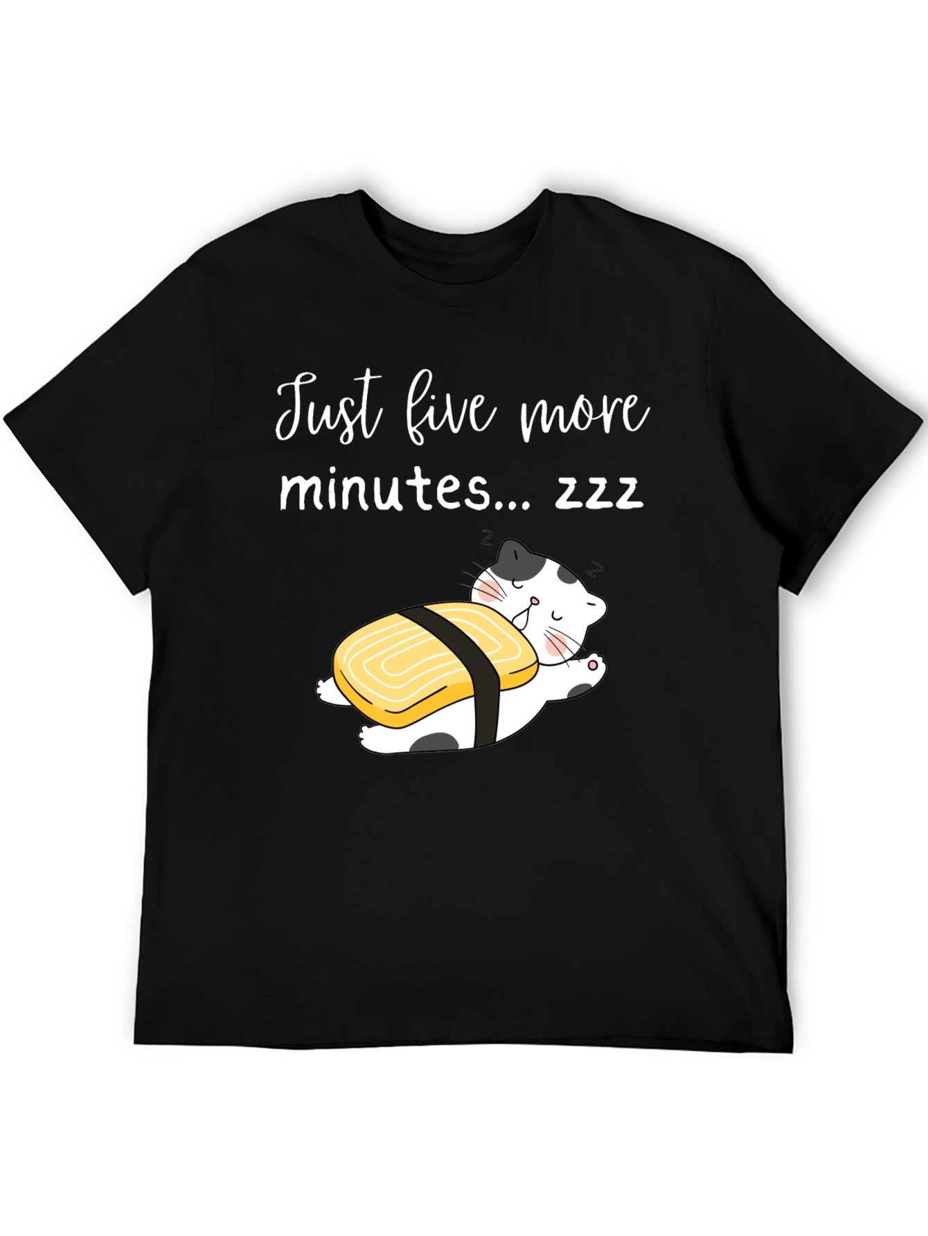 Just Five More Minutes T-Shirt Funny Sushi Cat