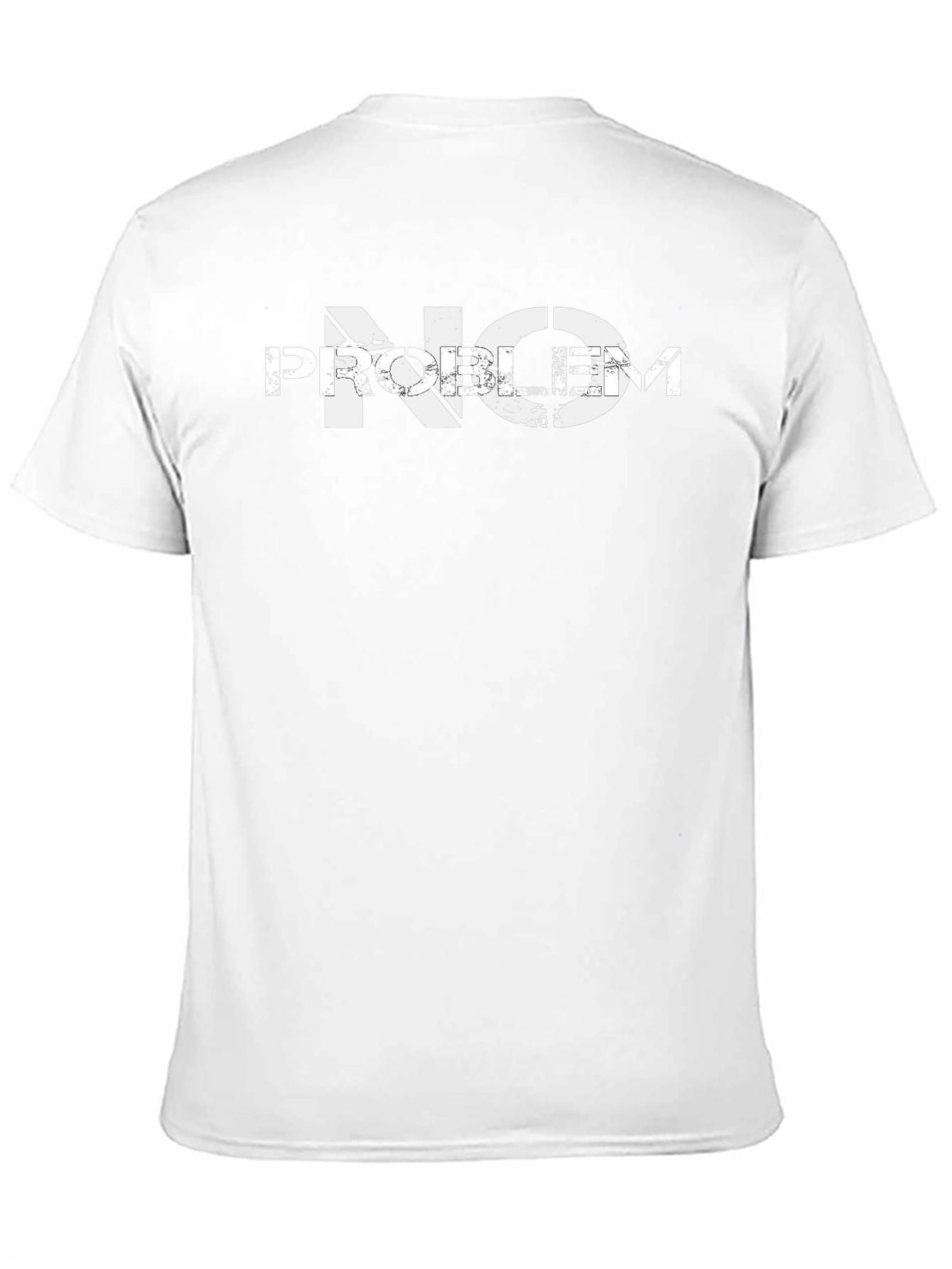 Distressed No Problem Graphic Print Black T-Shirt