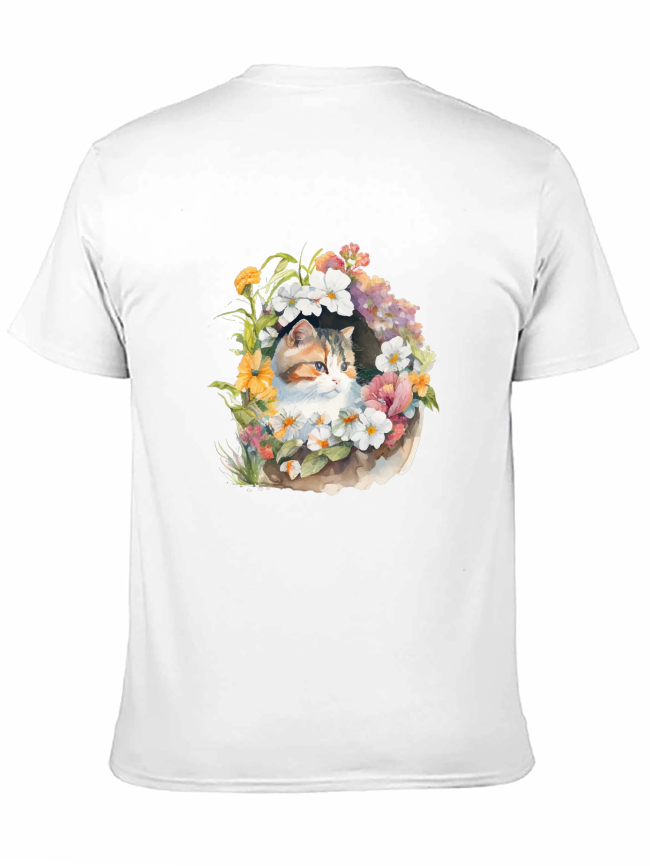Floral Cat T-Shirt - Unique Design