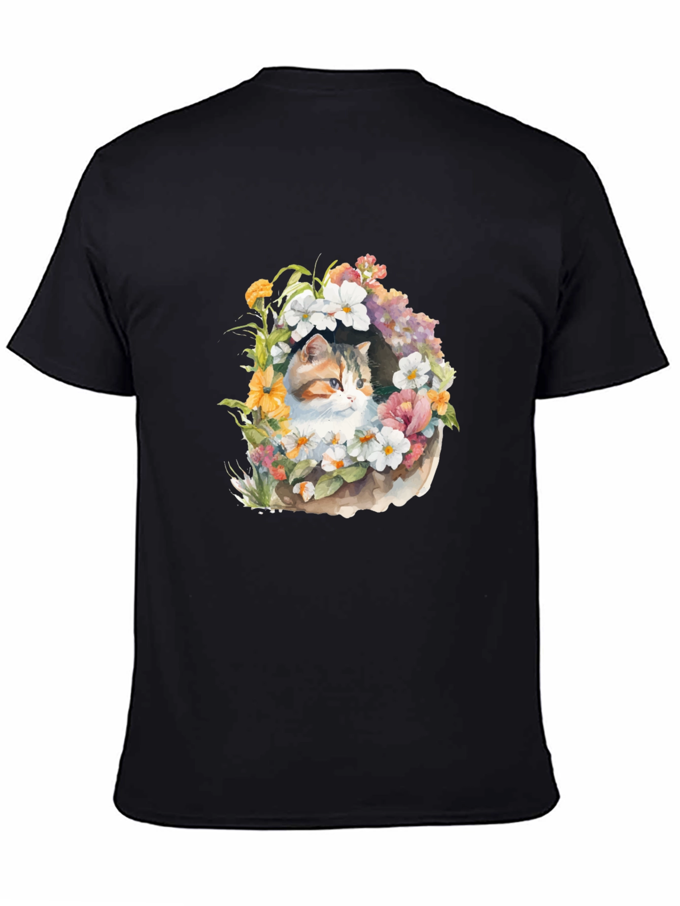 Floral Cat T-Shirt - Unique Design