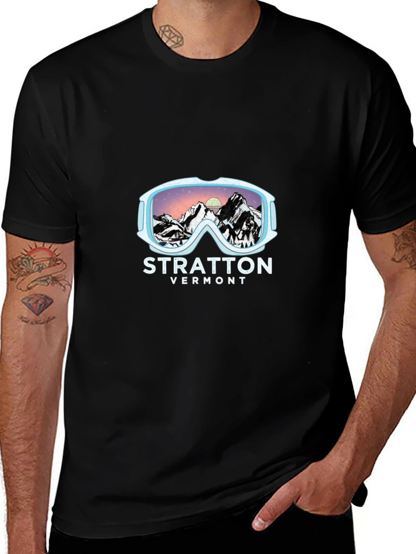Stratton Vermont Ski Goggles Graphic T-Shirt