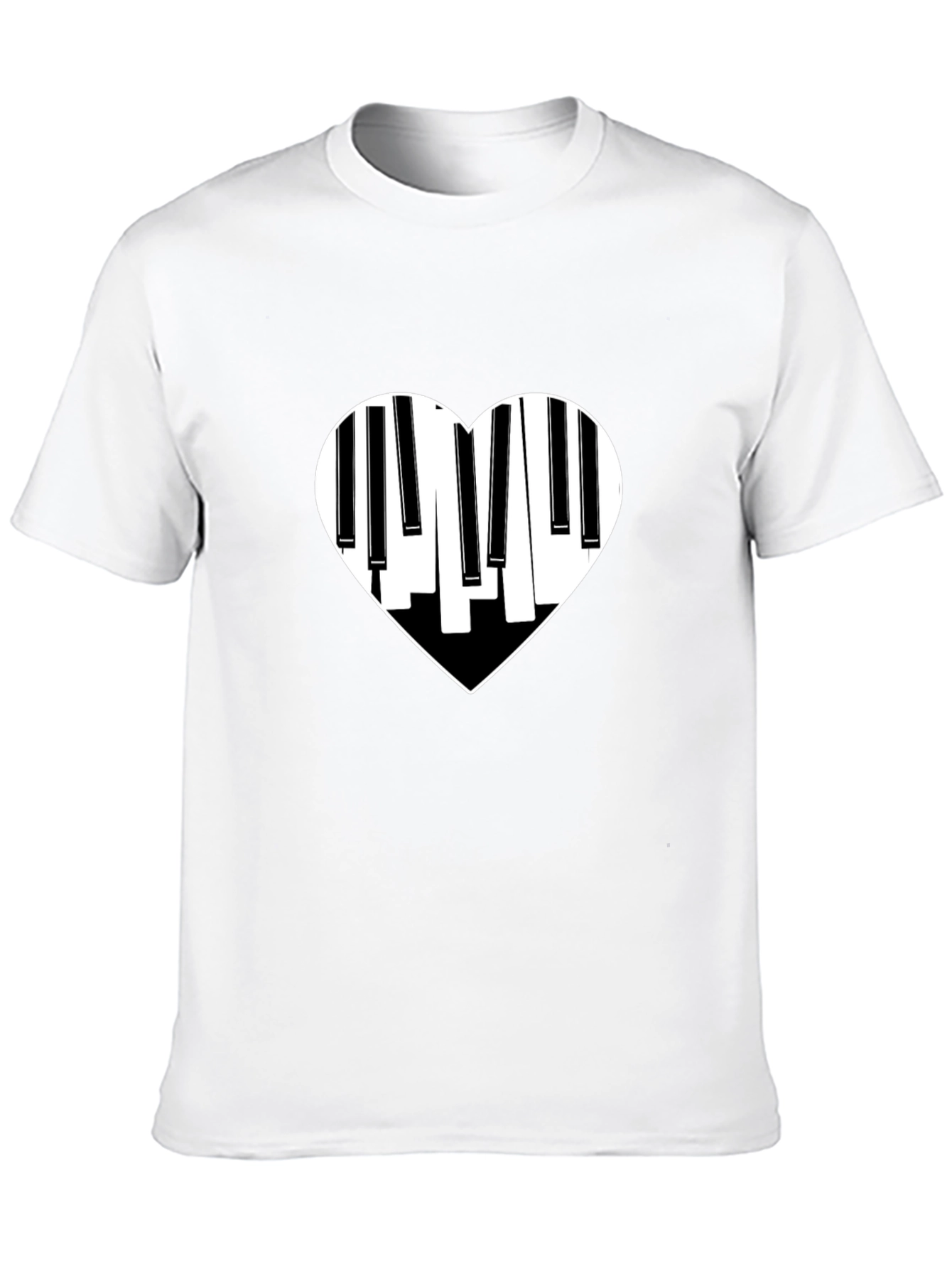 Piano Heart Graphic Tee - Black