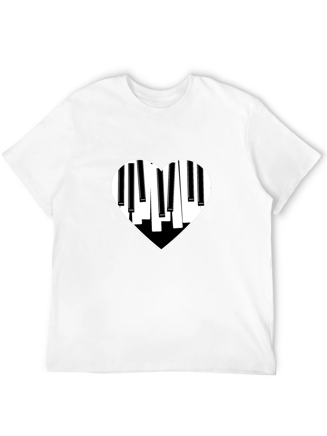 Piano Heart Graphic Tee - Black