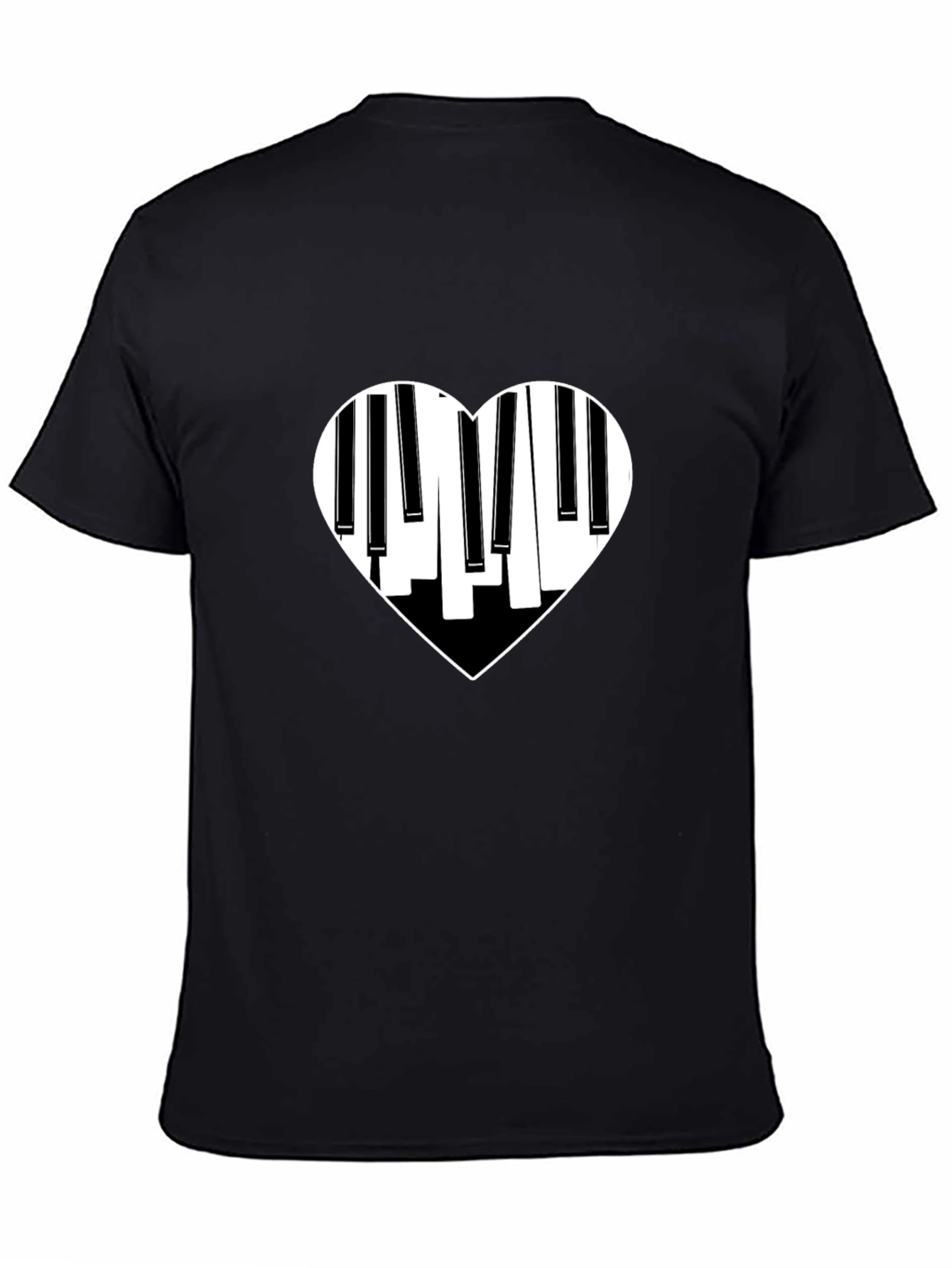 Piano Heart Graphic Tee - Black