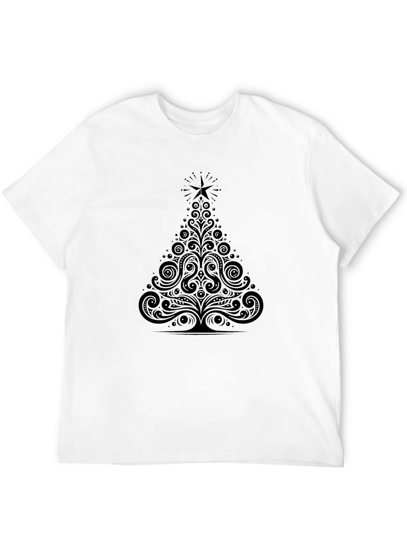 Stylish Black Christmas Tree Graphic Tee
