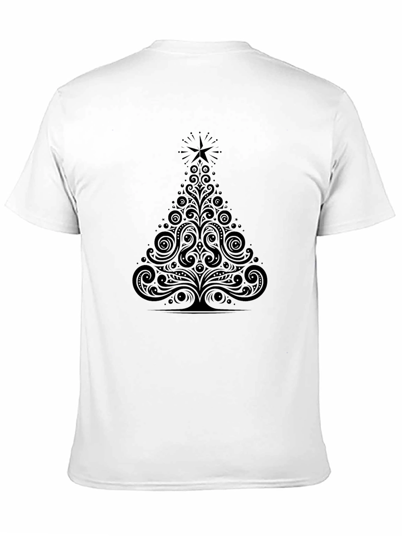Stylish Black Christmas Tree Graphic Tee