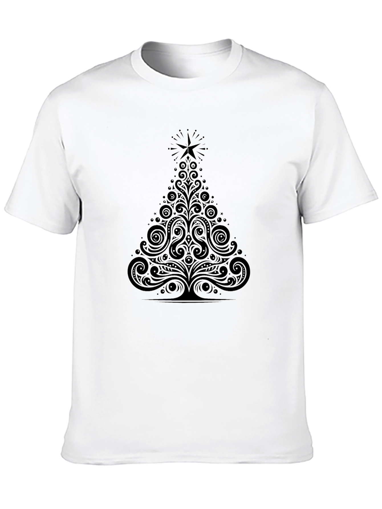 Stylish Black Christmas Tree Graphic Tee