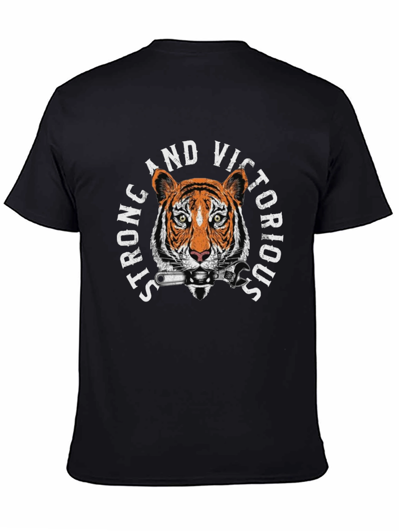 Strong & Victorious Tiger Mechanic Graphic T-Shirt