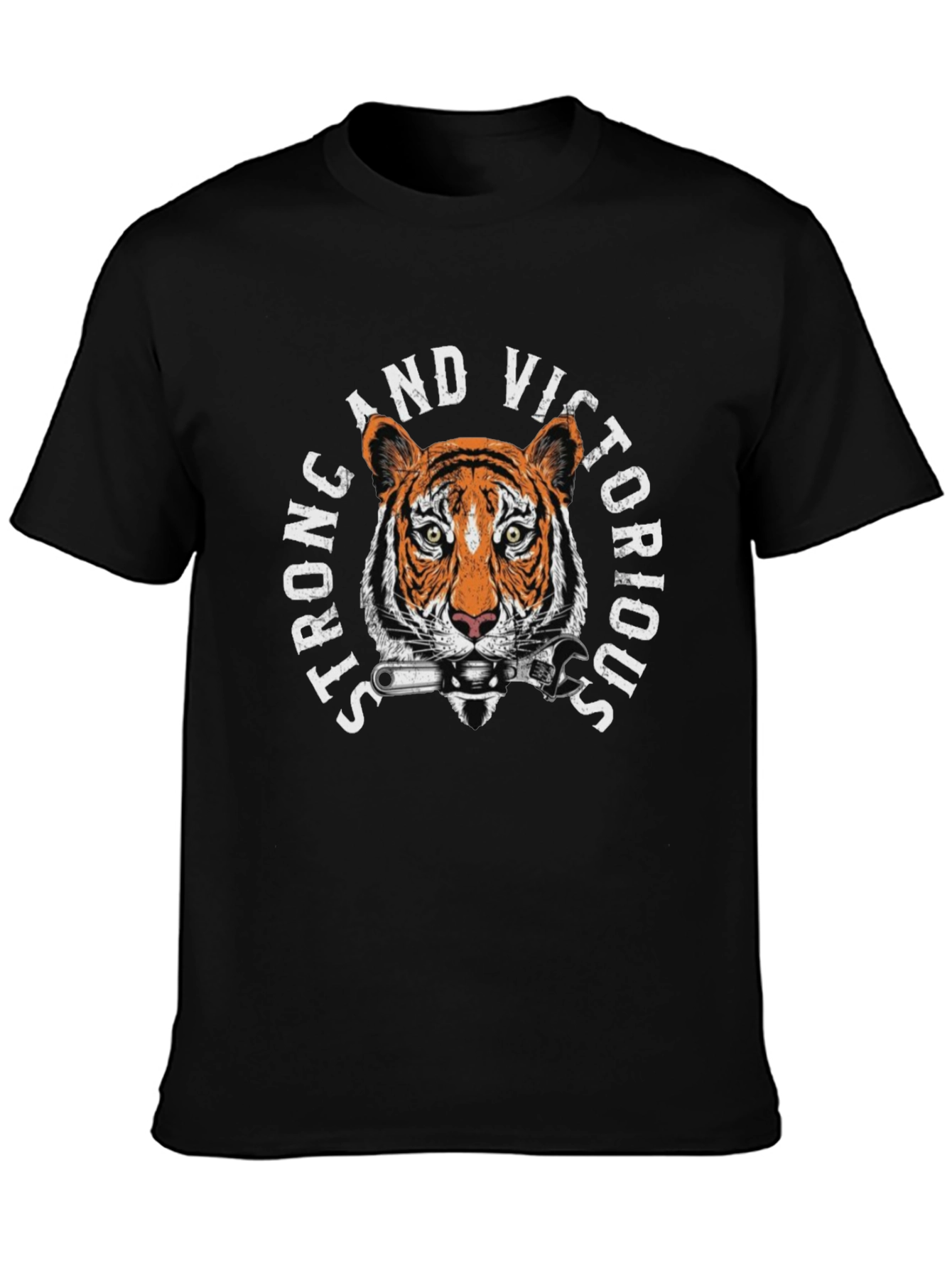 Strong & Victorious Tiger Mechanic Graphic T-Shirt