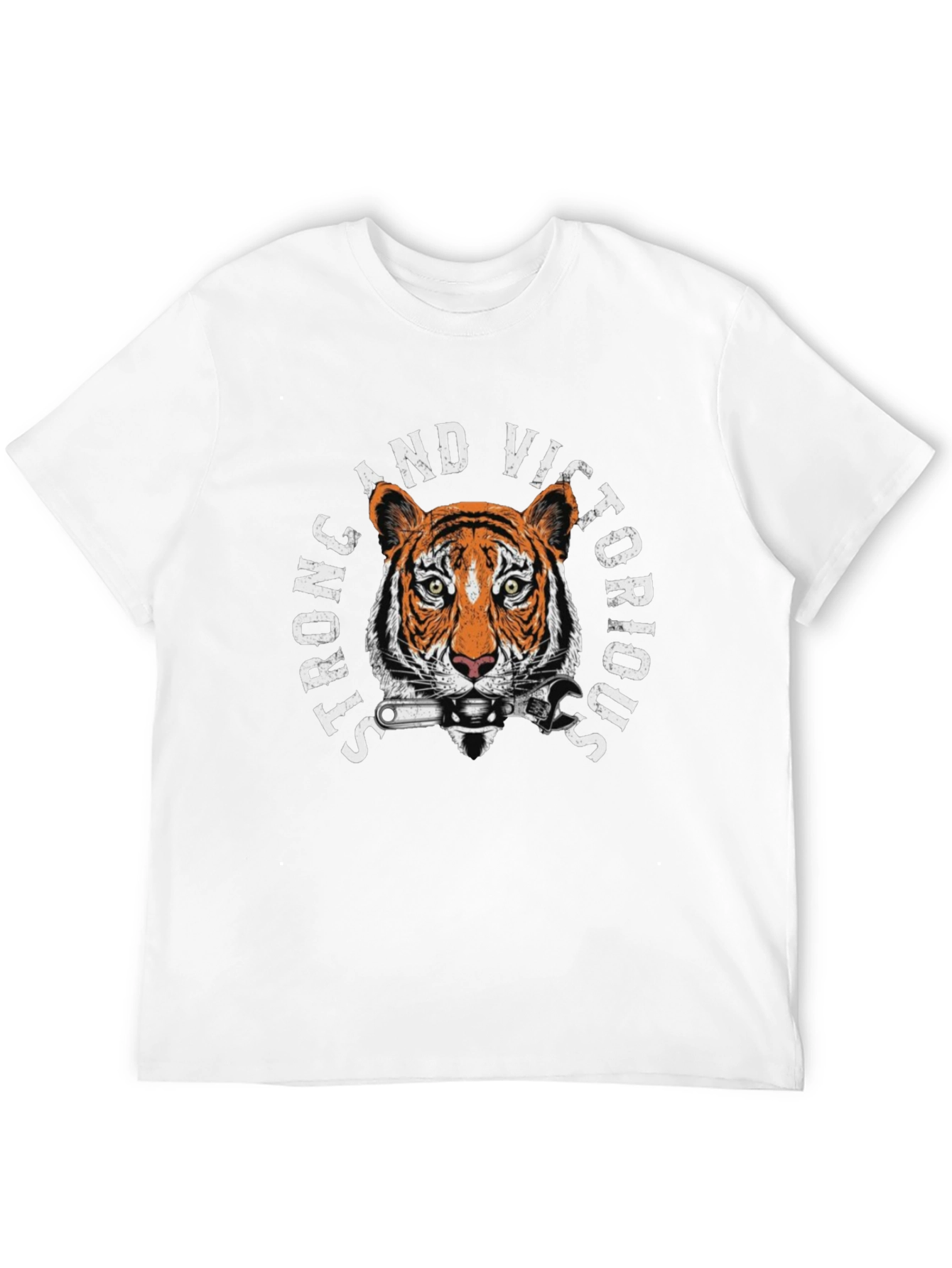 Strong & Victorious Tiger Mechanic Graphic T-Shirt