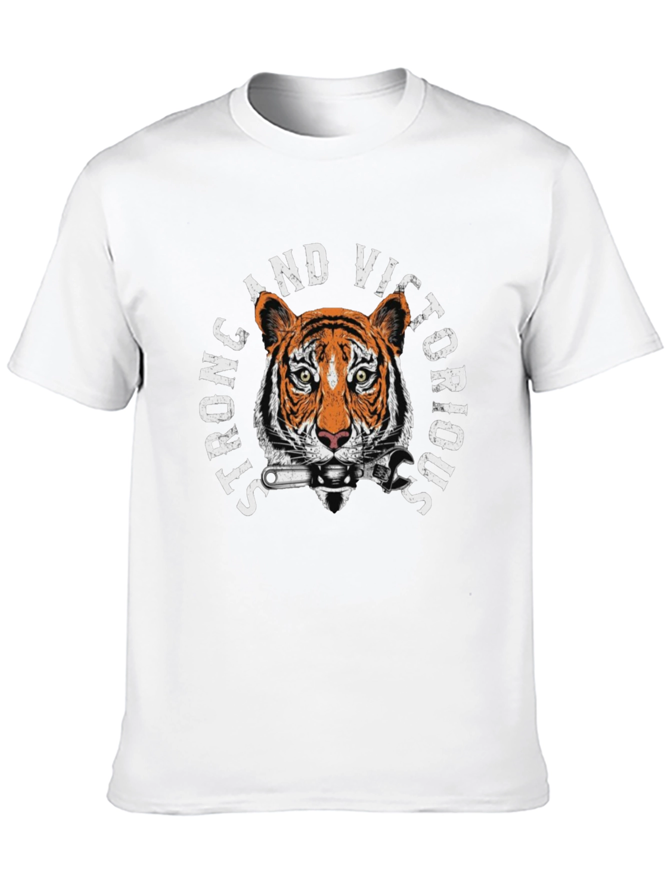 Strong & Victorious Tiger Mechanic Graphic T-Shirt