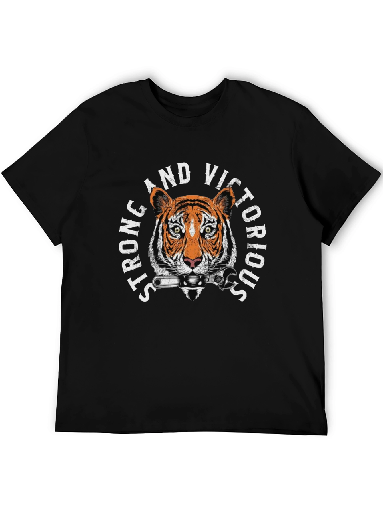Strong & Victorious Tiger Mechanic Graphic T-Shirt
