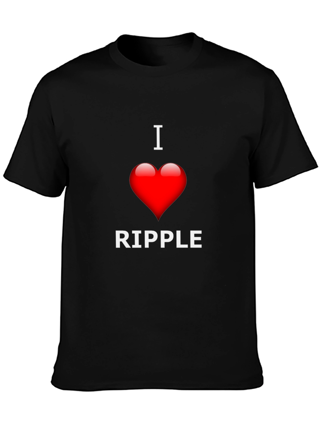 I Love Ripple Graphic T-Shirt - Black Crew Neck