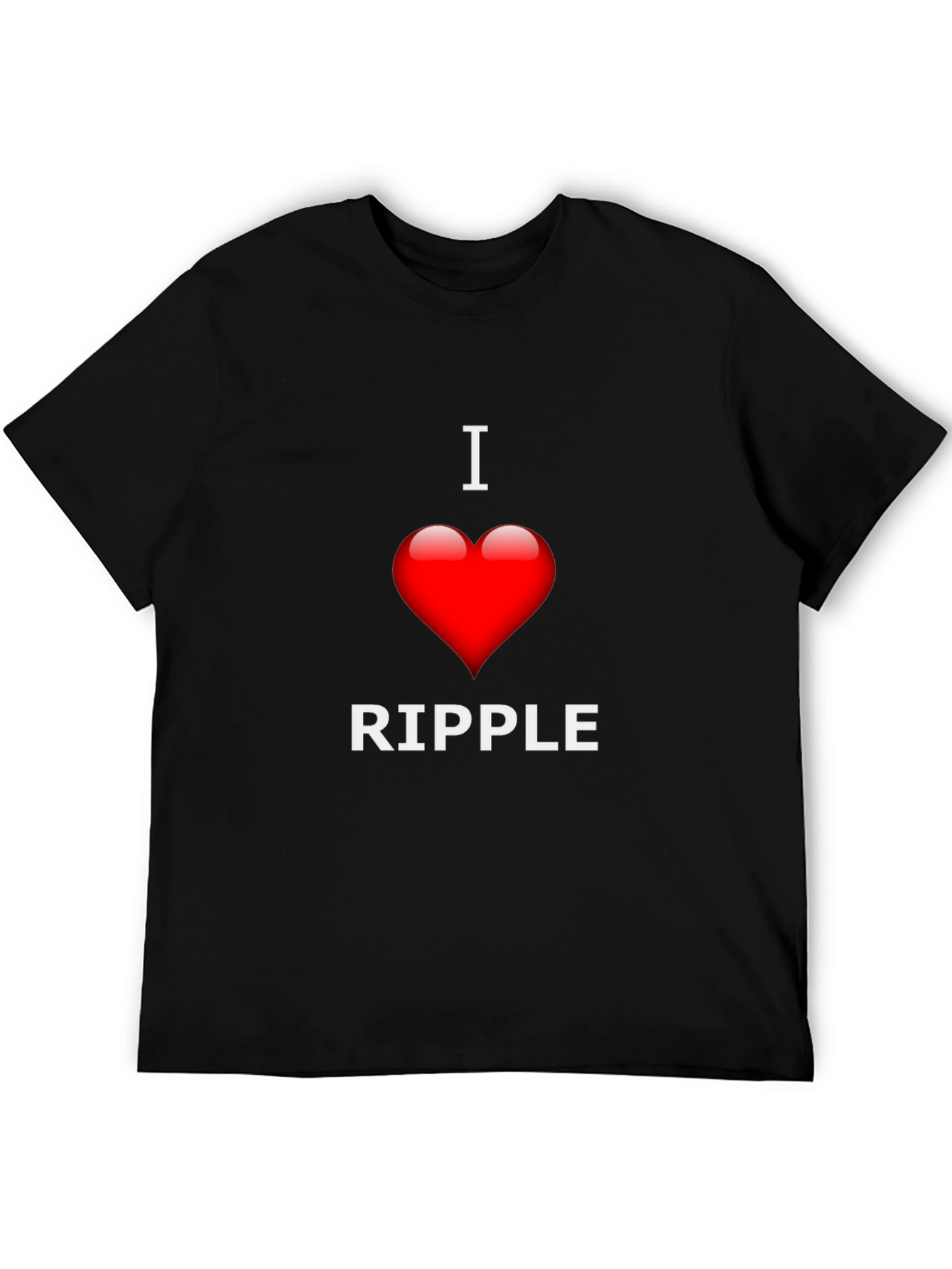 I Love Ripple Graphic T-Shirt - Black Crew Neck