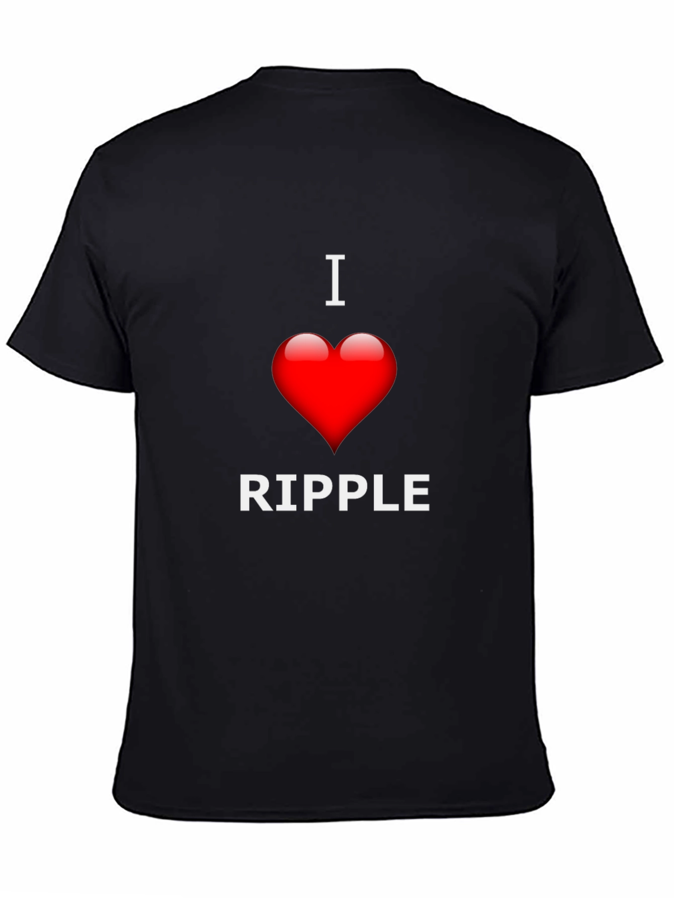 I Love Ripple Graphic T-Shirt - Black Crew Neck