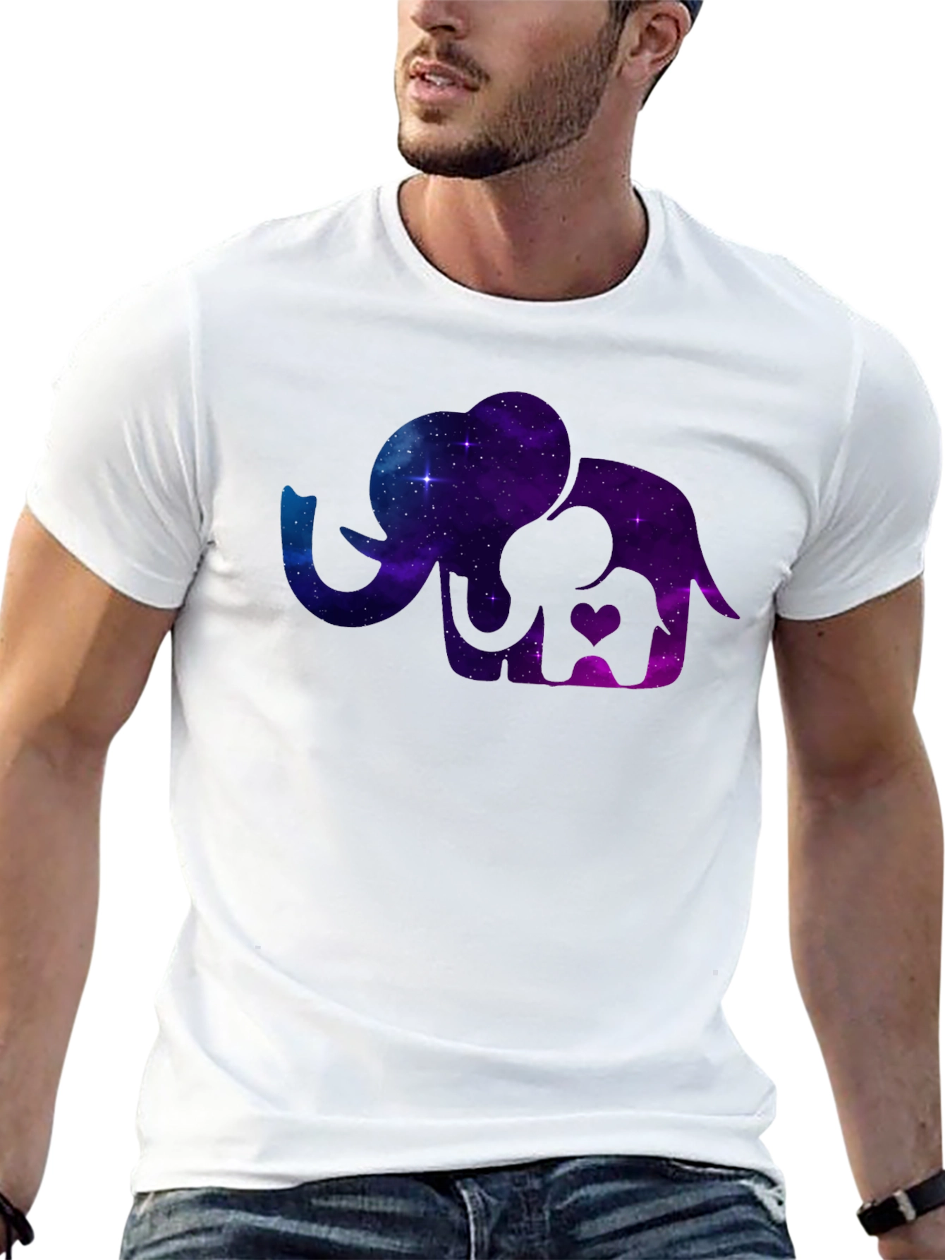 Elephant Galaxy T-Shirt - Cosmic Mother & Baby Tee