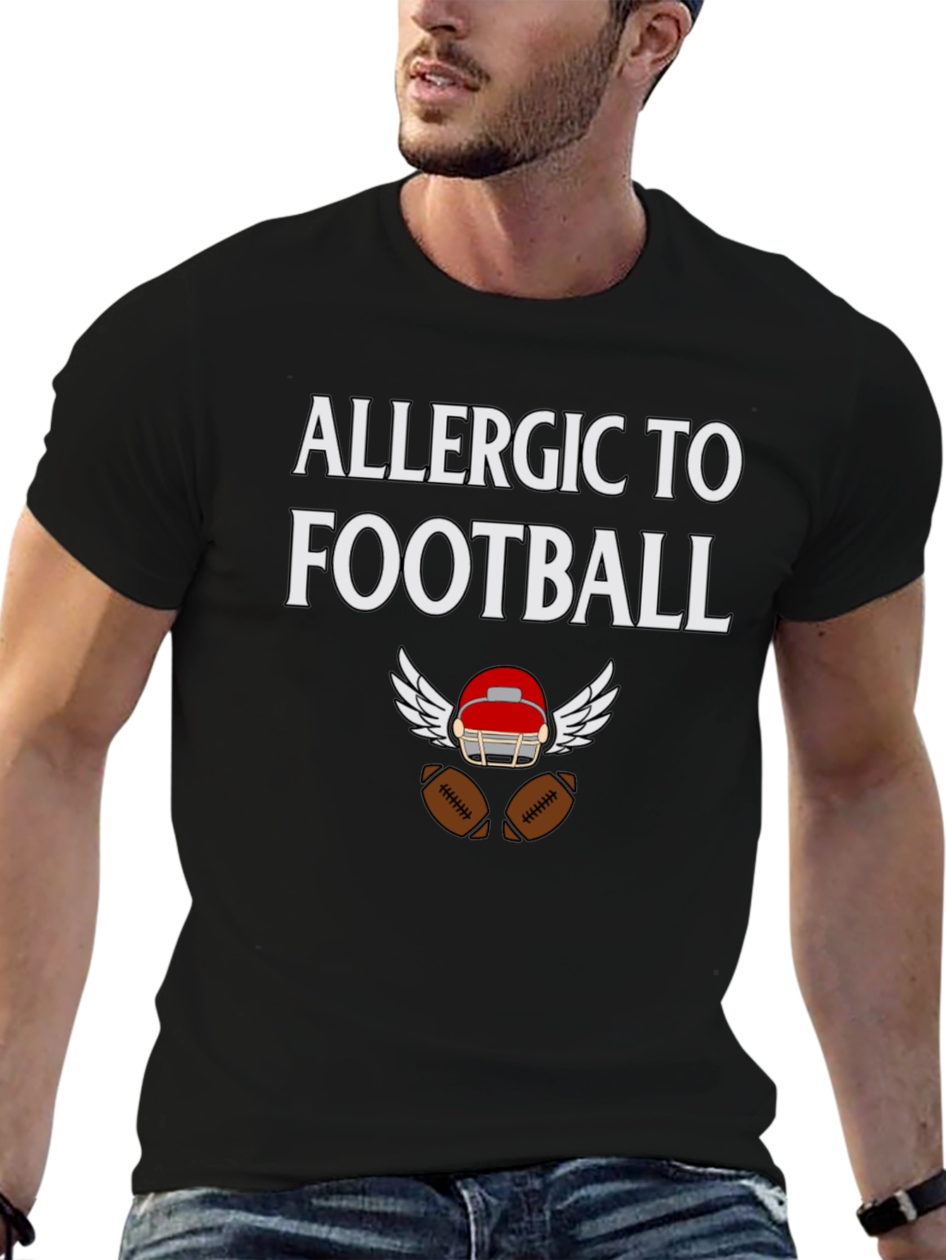 Allergic To Football T-Shirt Sports Humor