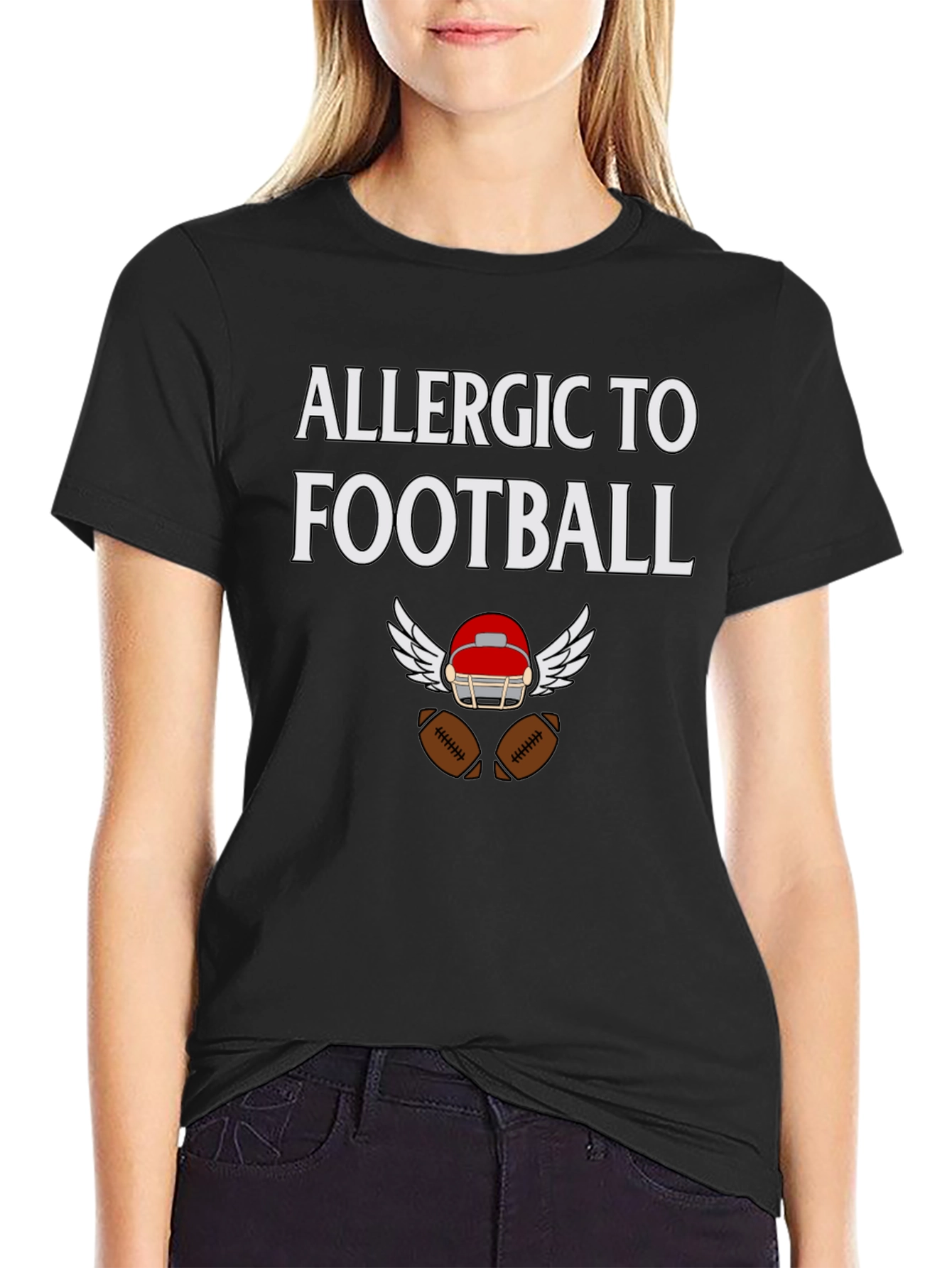 Allergic To Football T-Shirt Sports Humor