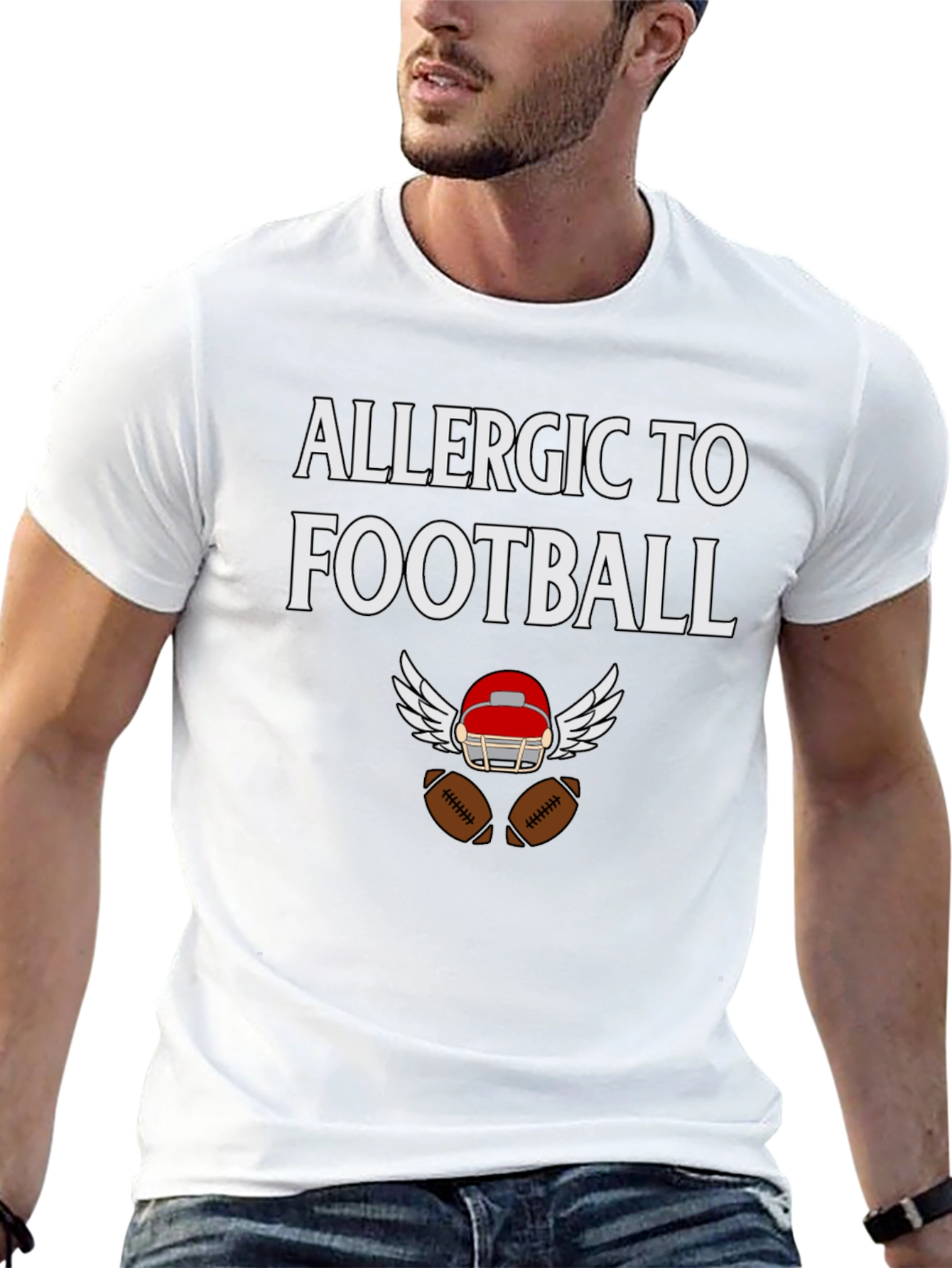 Allergic To Football T-Shirt Sports Humor