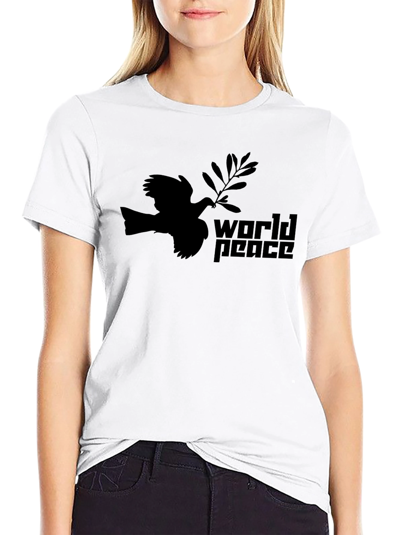 World Peace Dove Graphic Tee - Black