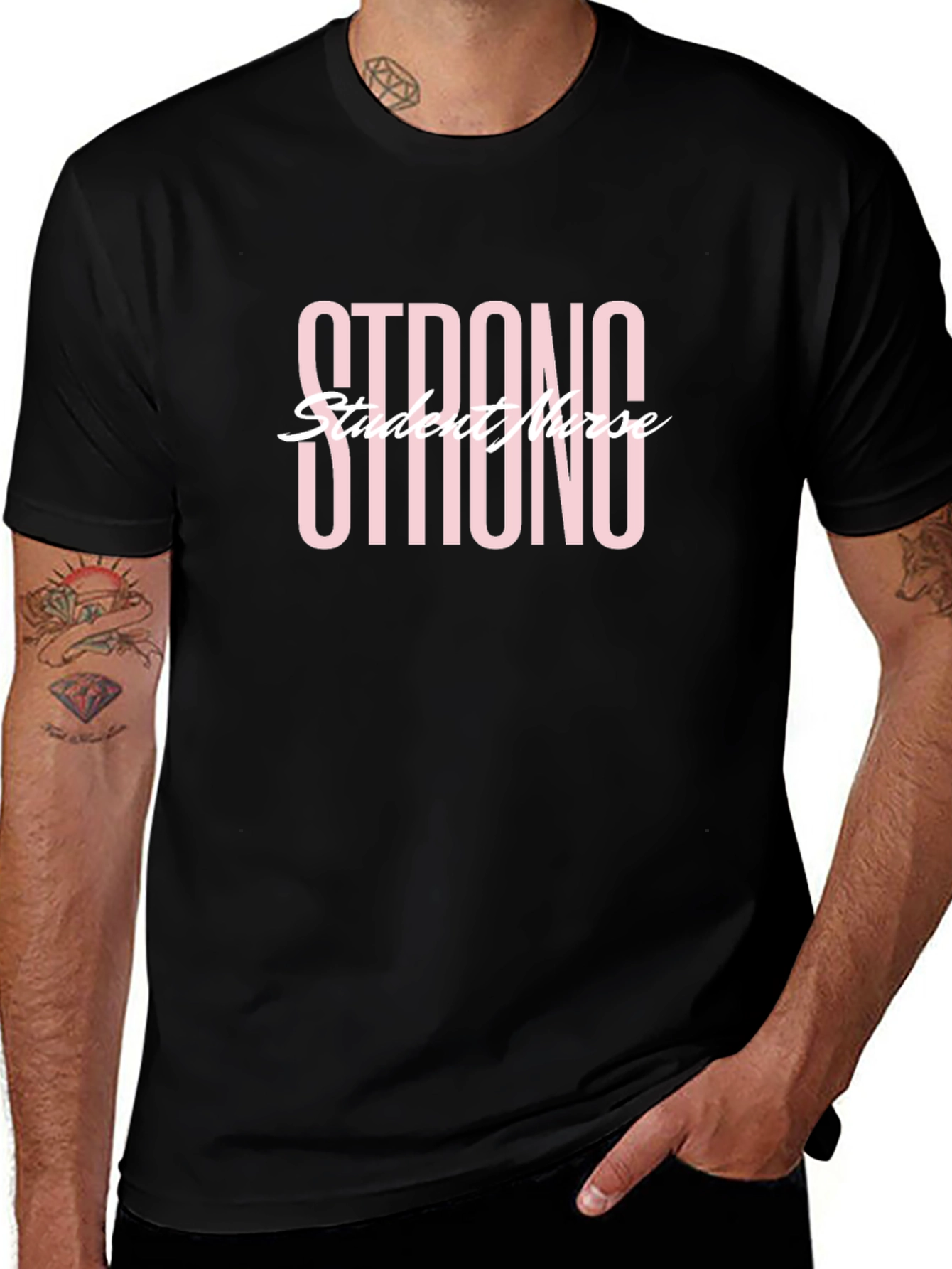 Strong Student Nurse Black T-Shirt