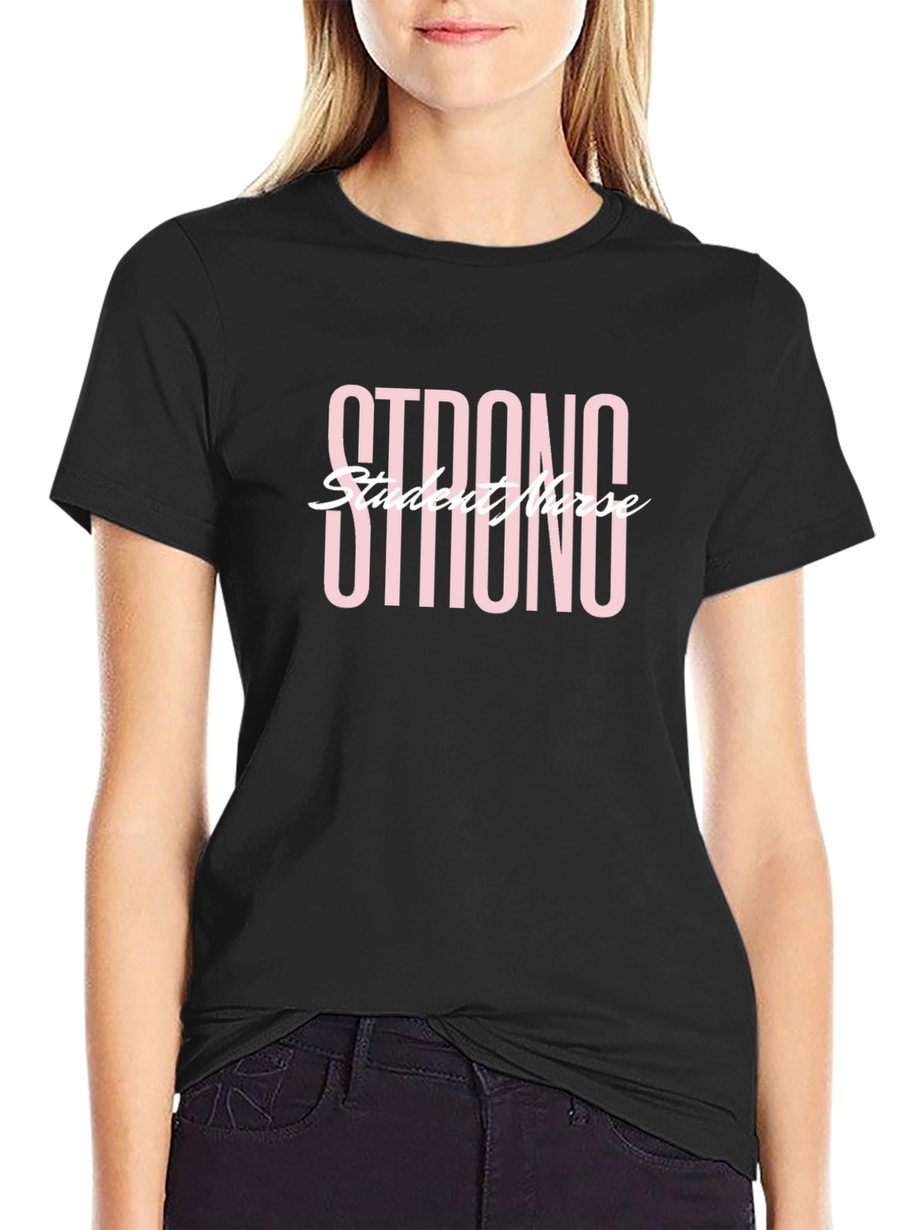 Strong Student Nurse Black T-Shirt