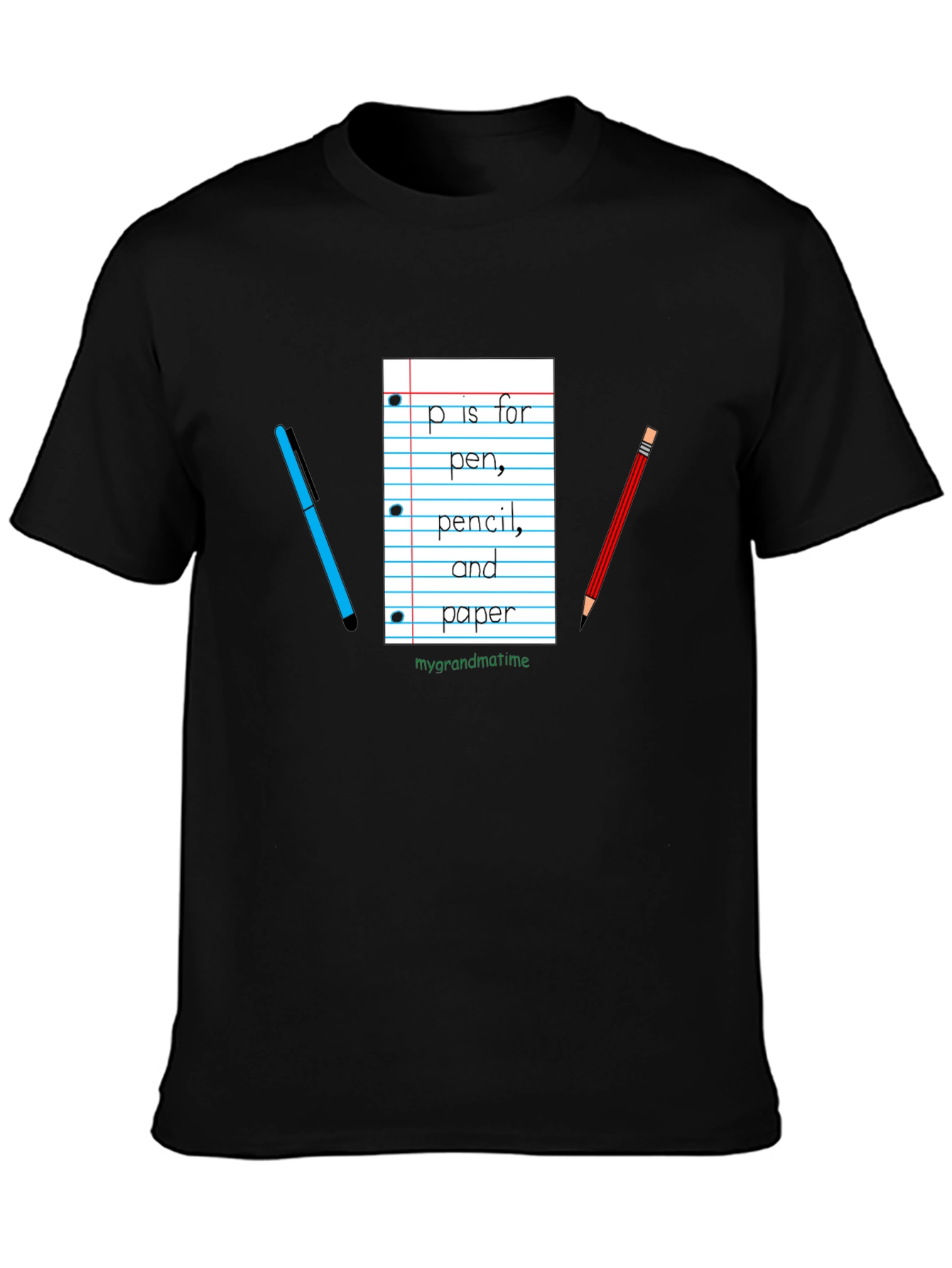 P is for Pen Pencil and Paper T-Shirt