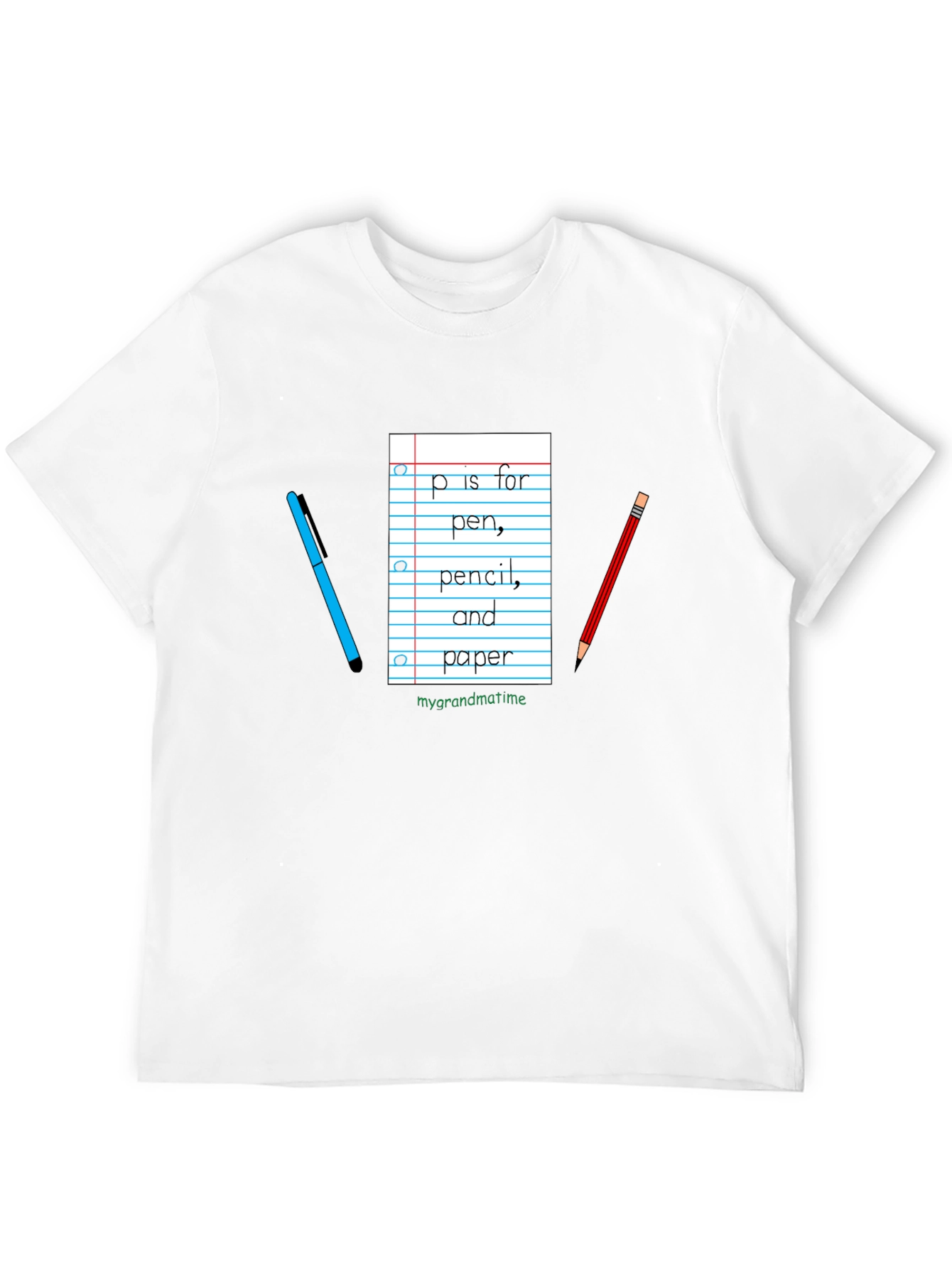 P is for Pen Pencil and Paper T-Shirt