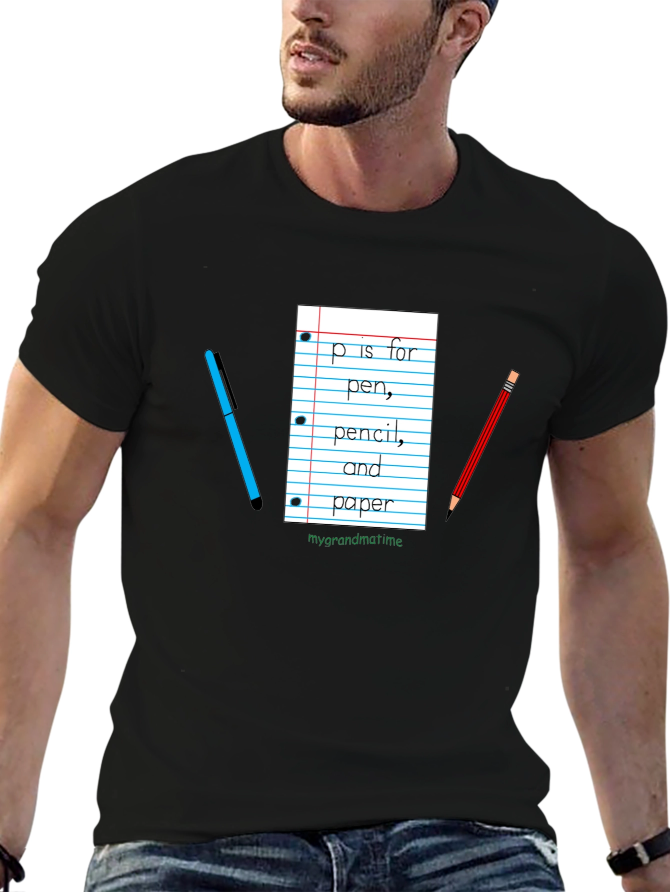 P is for Pen Pencil and Paper T-Shirt