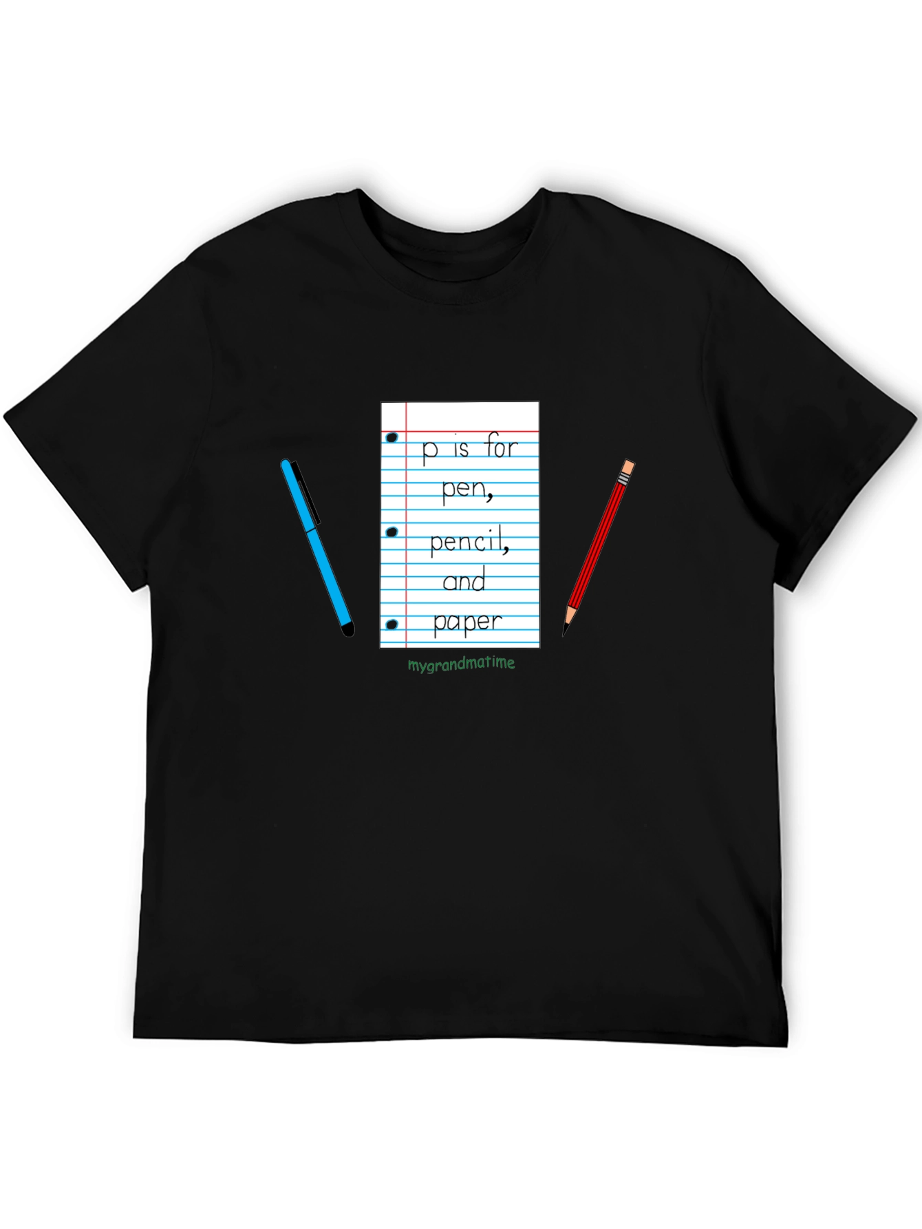 P is for Pen Pencil and Paper T-Shirt