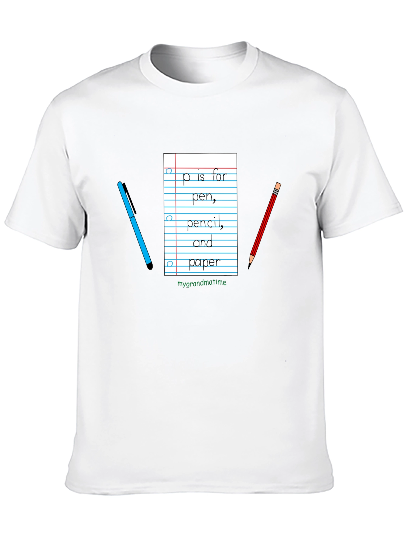 P is for Pen Pencil and Paper T-Shirt