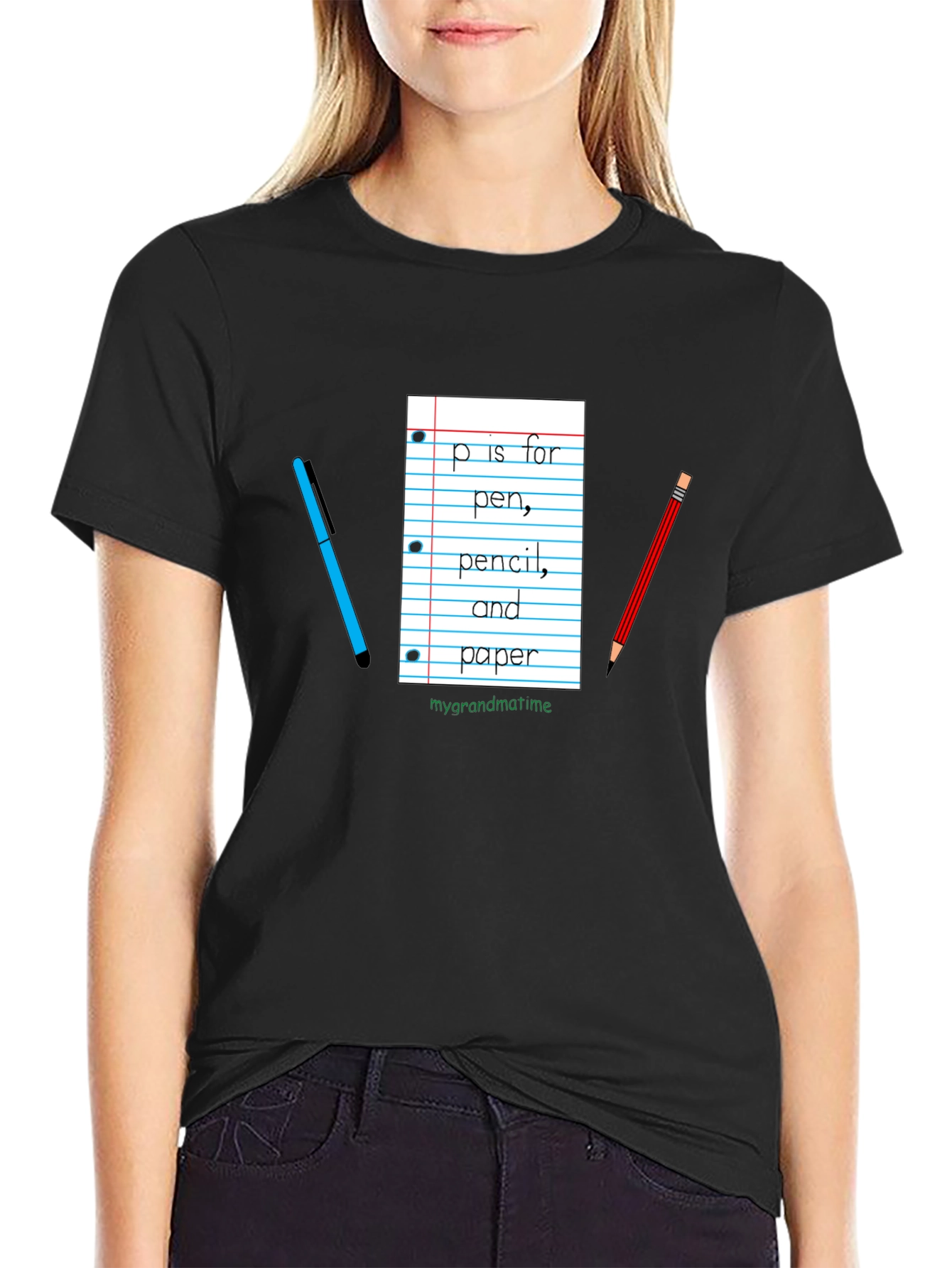 P is for Pen Pencil and Paper T-Shirt