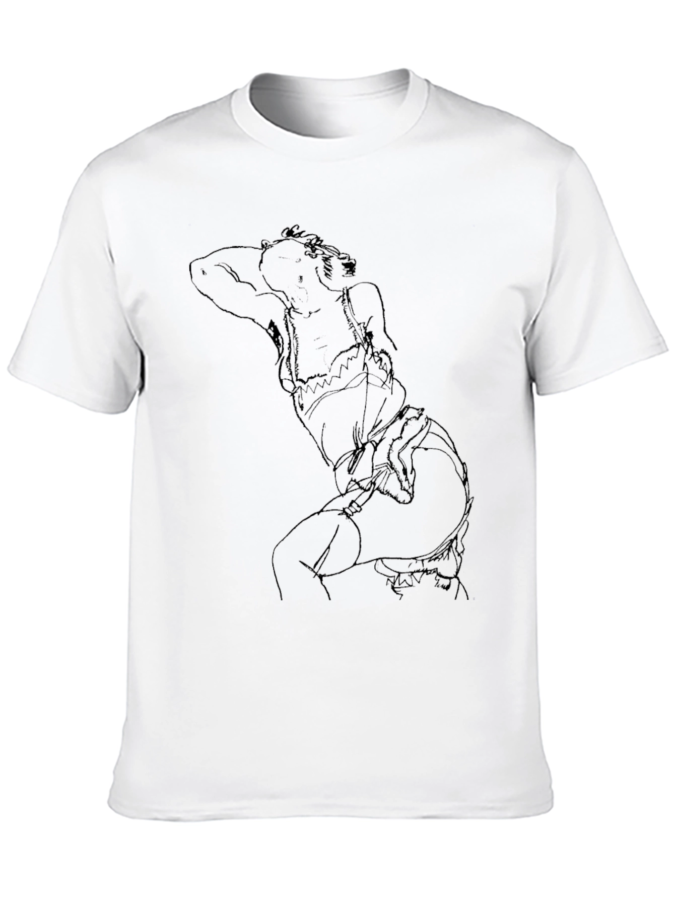 Abstract Line Art Graphic Tee - Modern Casual Style
