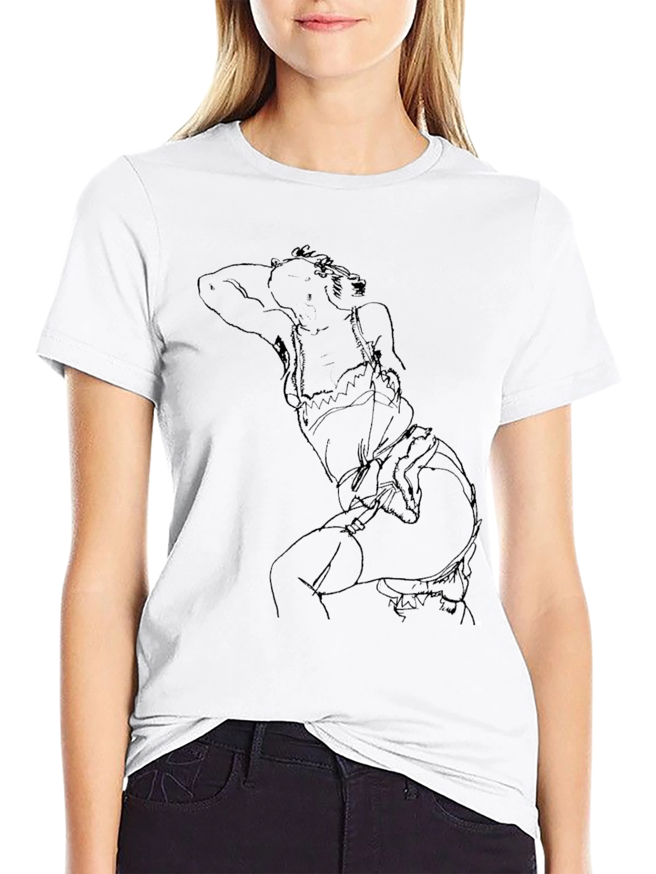 Abstract Line Art Graphic Tee - Modern Casual Style