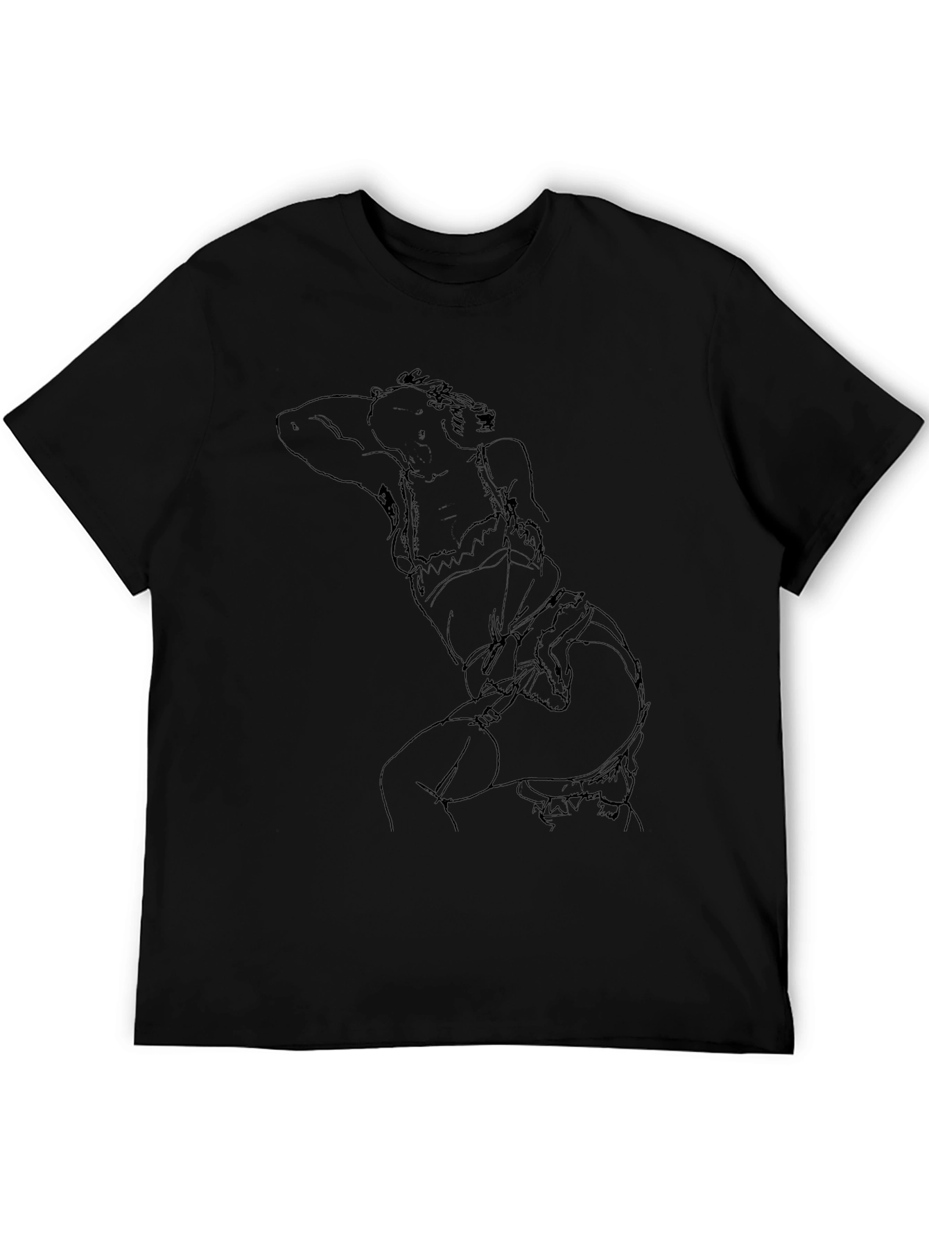 Abstract Line Art Graphic Tee - Modern Casual Style