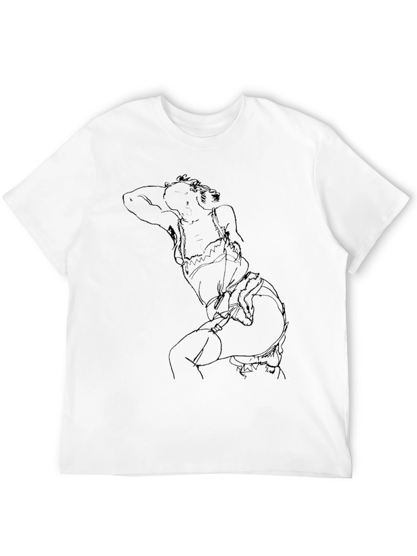 Abstract Line Art Graphic Tee - Modern Casual Style
