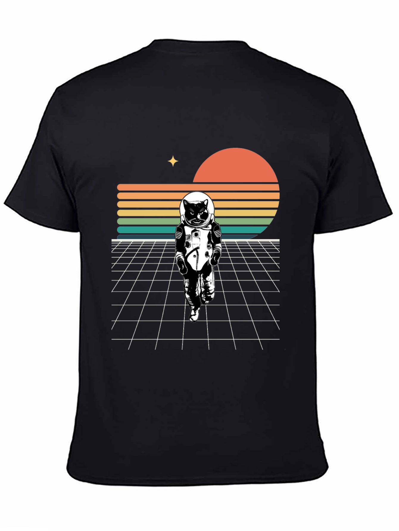 Astronaut Cat T-Shirt - Retro Style
