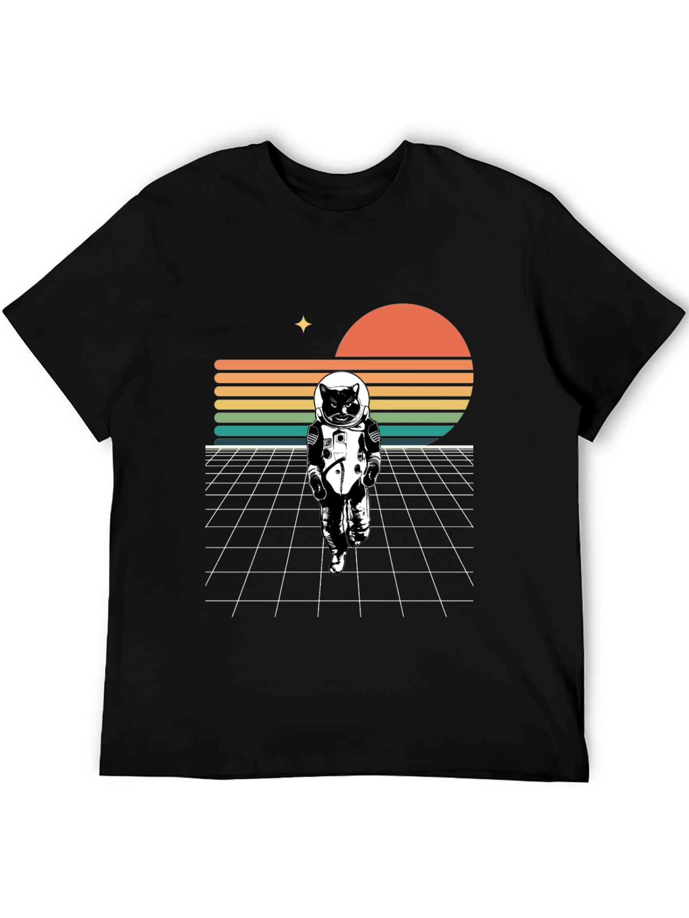 Astronaut Cat T-Shirt - Retro Style