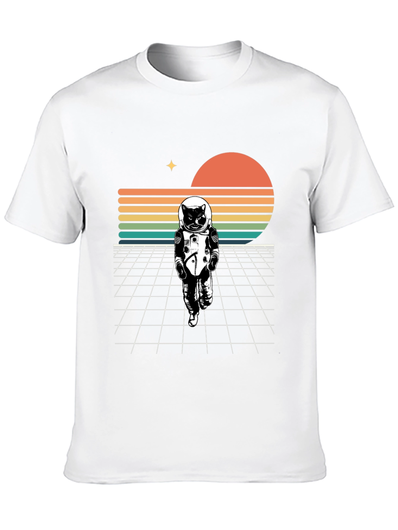 Astronaut Cat T-Shirt - Retro Style